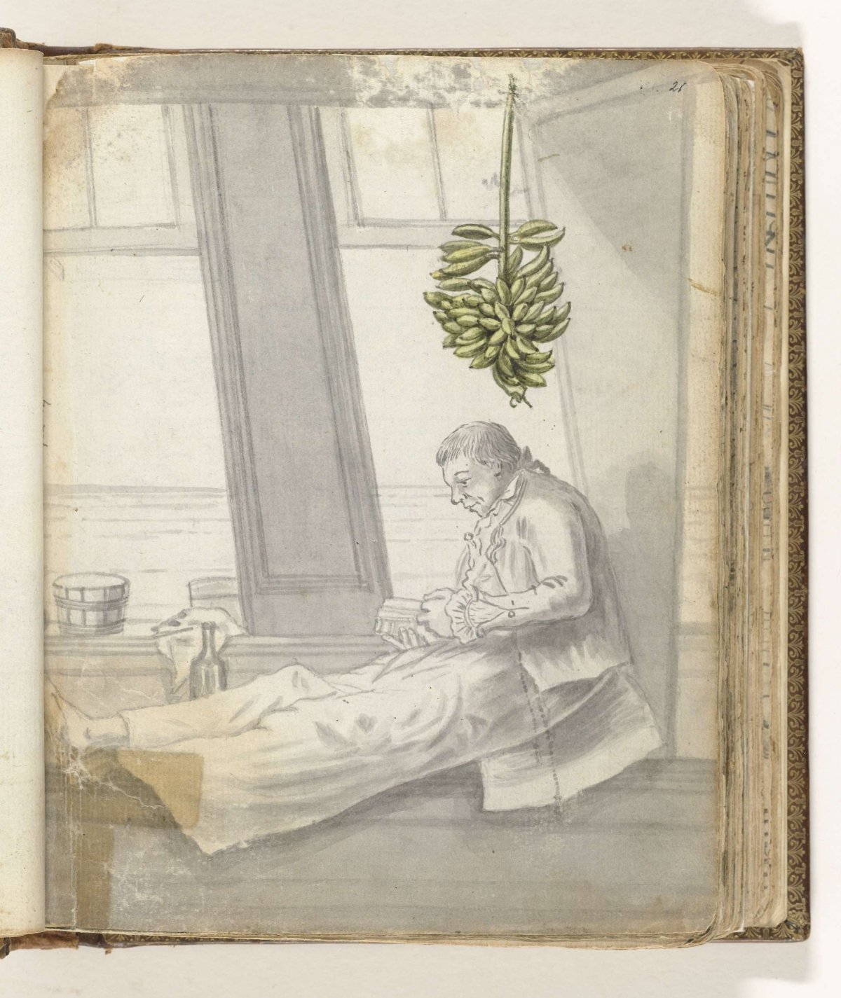 Man with book in front of window, Jan Brandes, 1785 - 1786