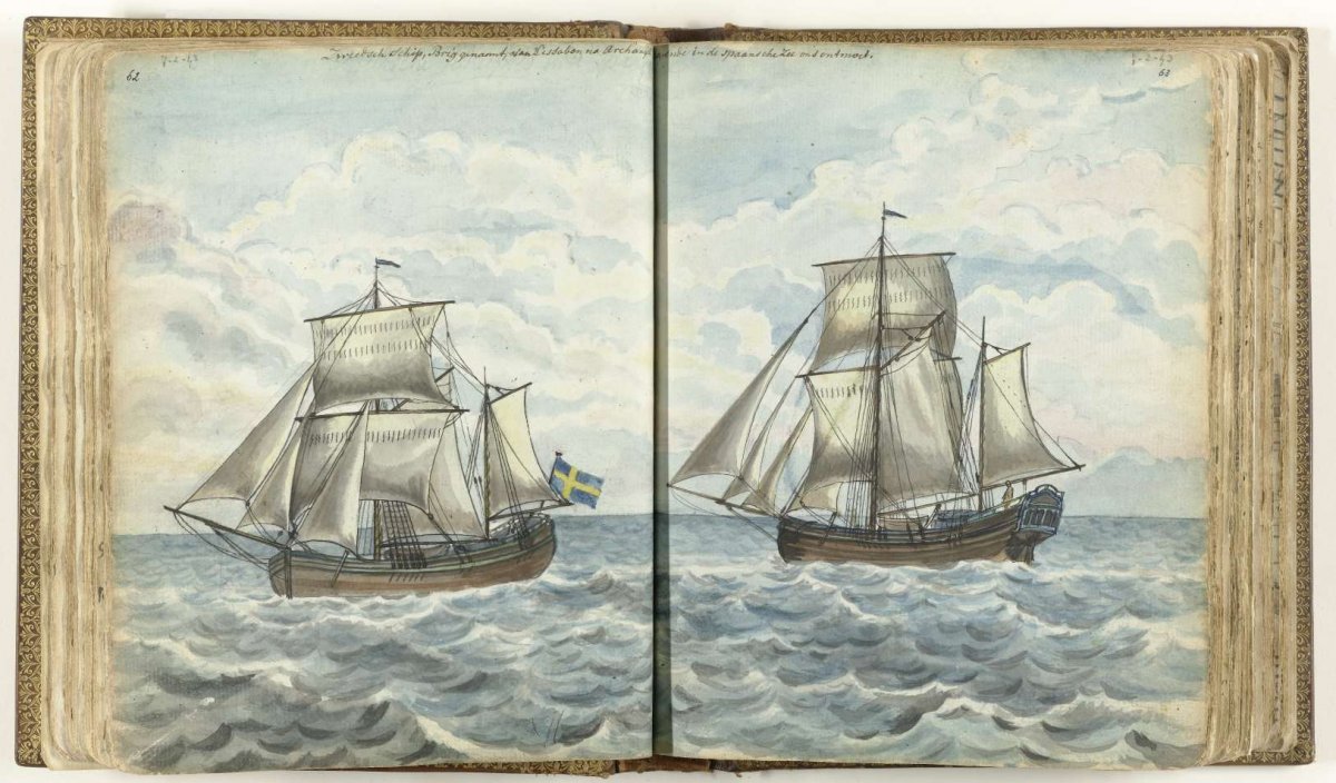 Swedish brig at sea, Jan Brandes, 1787