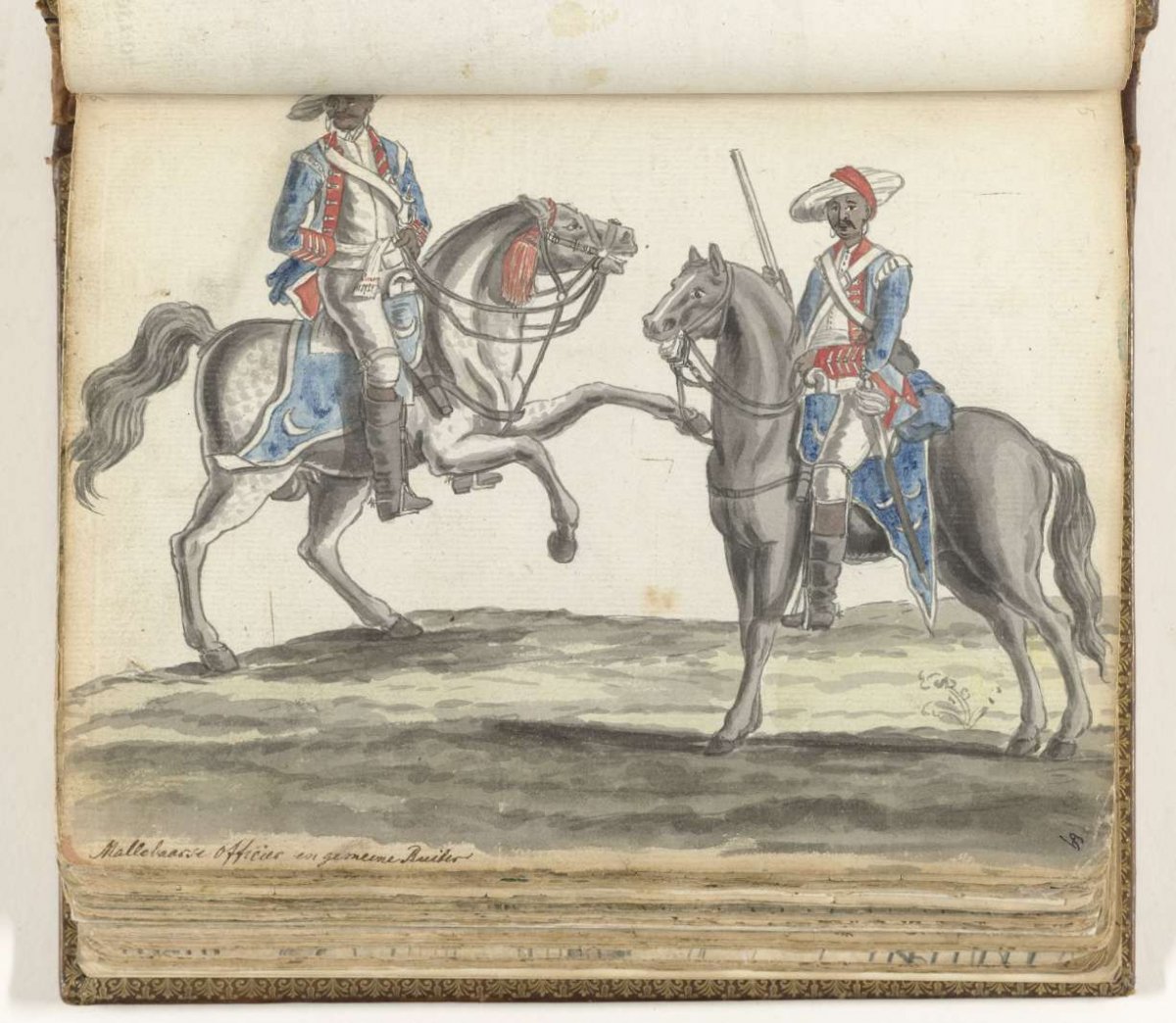 Mallabarian officer and rider, Jan Brandes, 1779 - 1785