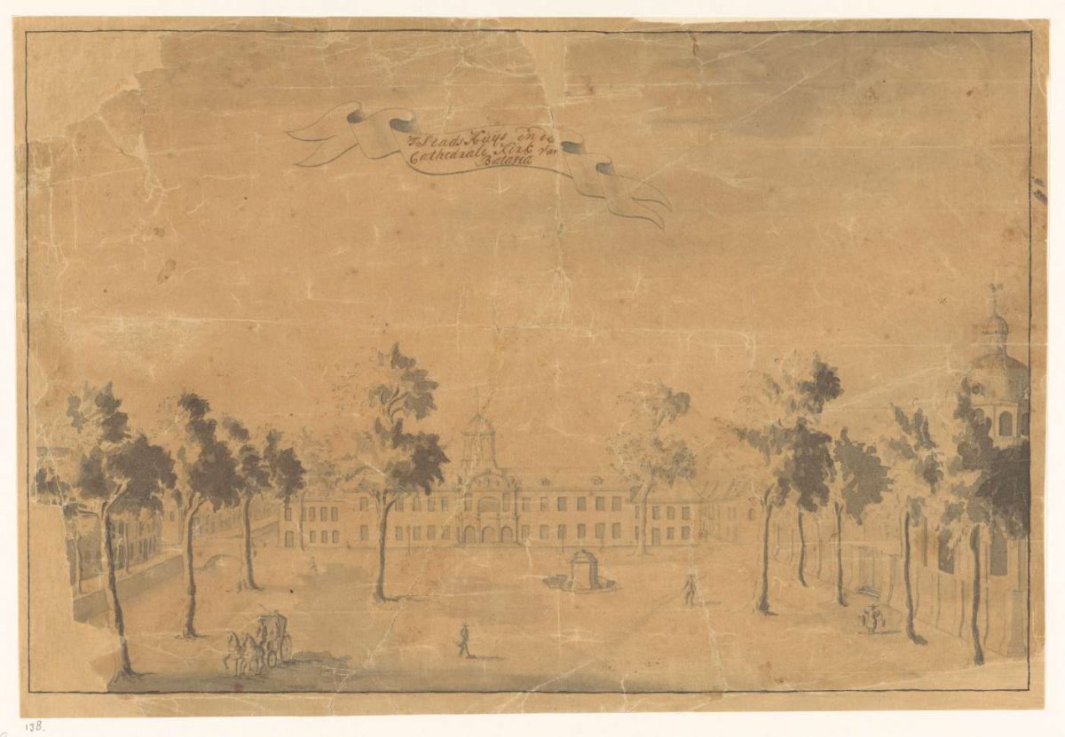 Batavia city hall and church, anonymous, 1779 - 1785
