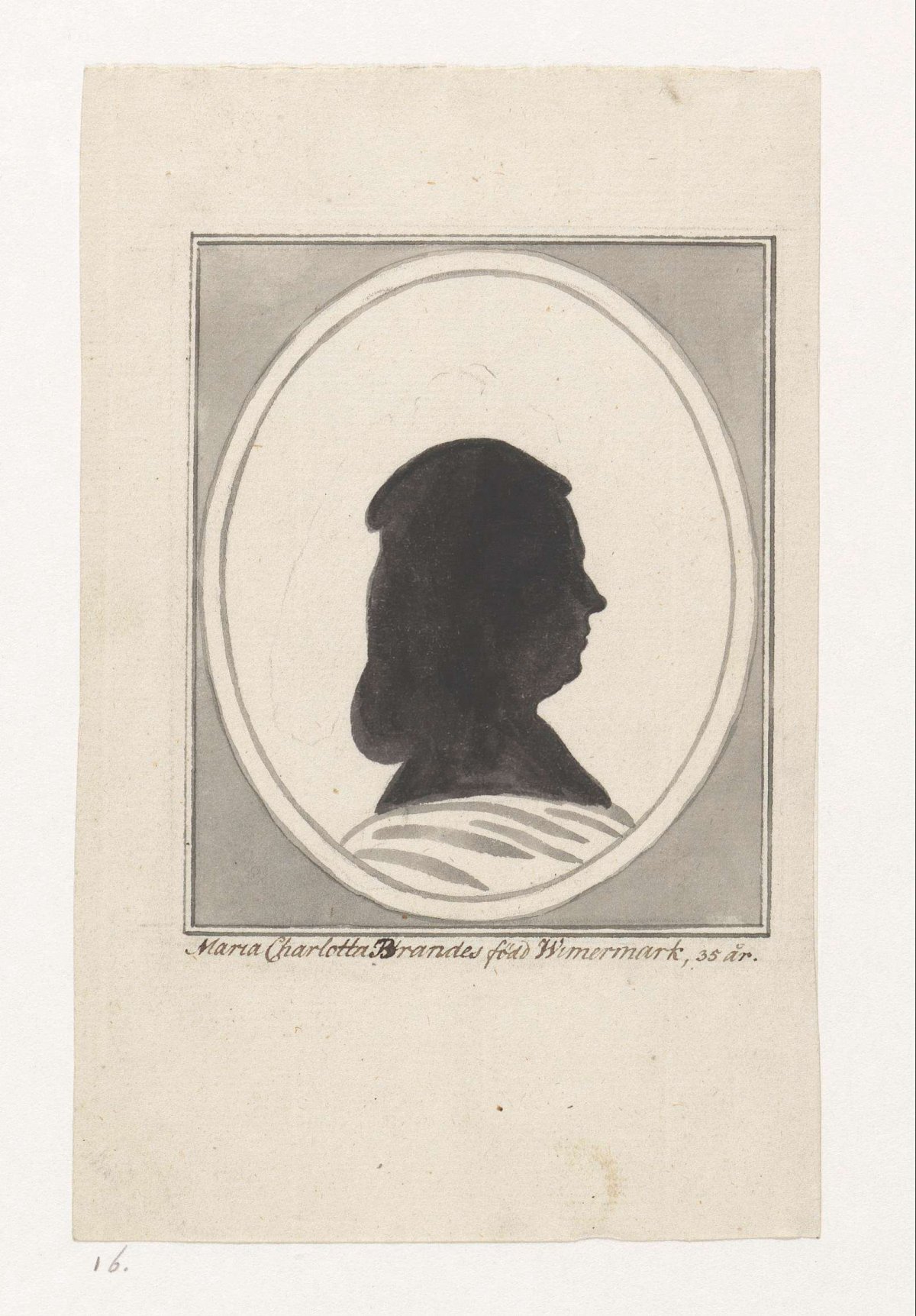 Silhouetportret van Maria Charlotta Brandes, Jan Brandes, 1797 - 1799