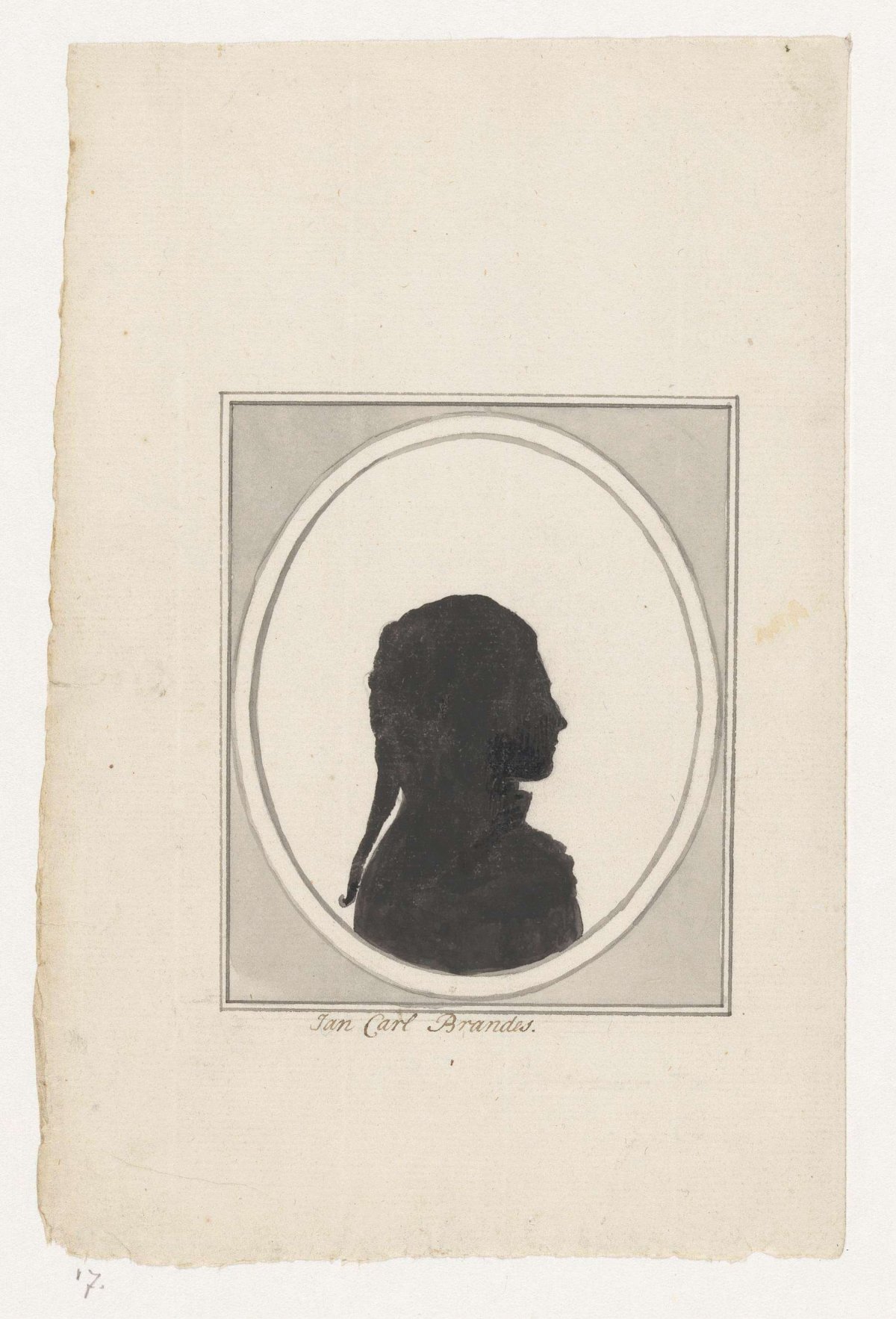 Silhouette portrait of Jan Carl Brandes, Jan Brandes, 1783 - 1800