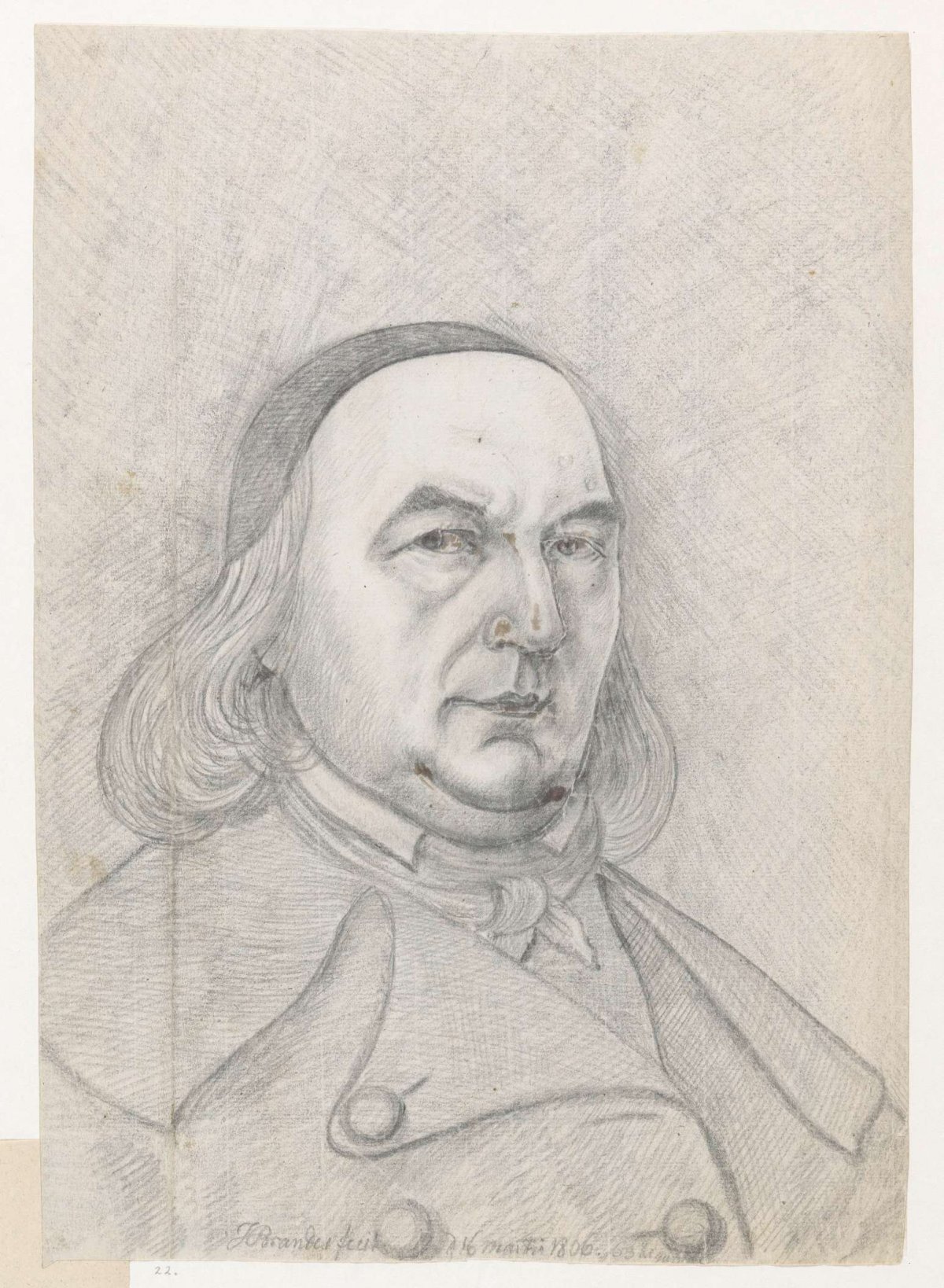 Self-portrait of Jan Brandes, Jan Brandes, 1806