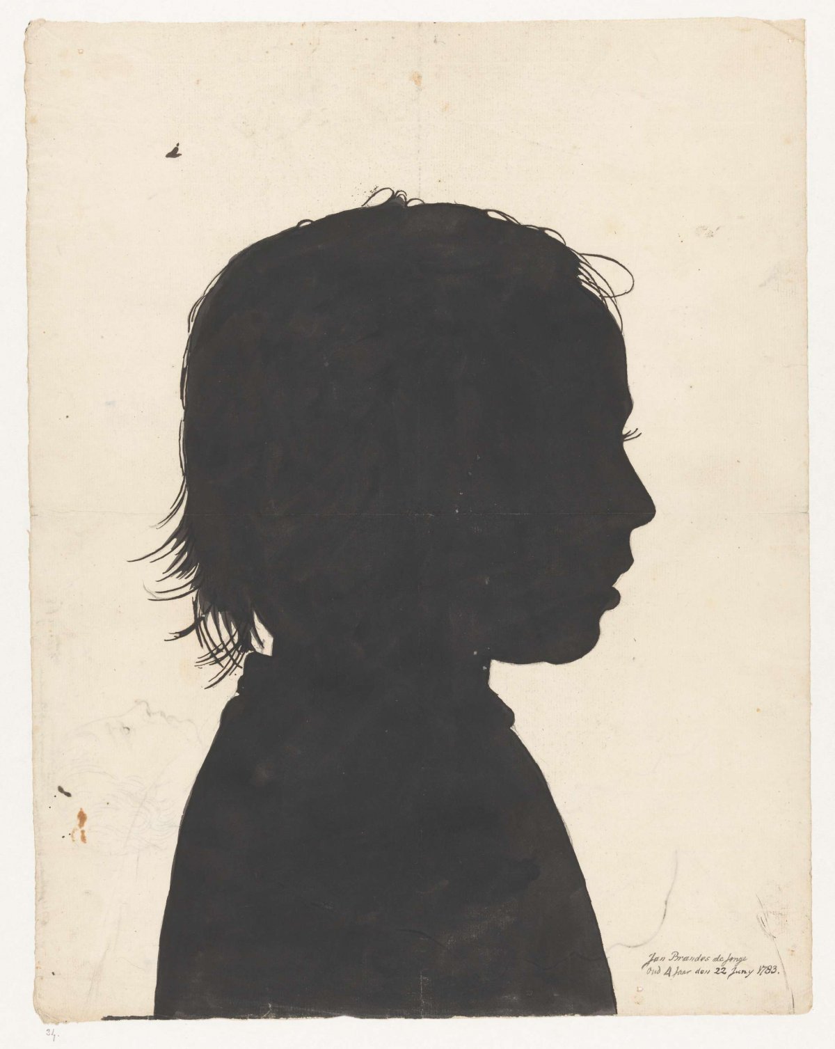 Silhouetportret Jan Brandes junior, Jan Brandes, 1783