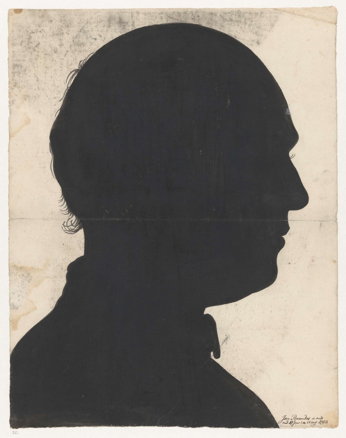 Silhouette portrait of Jan Brandes, Jan Brandes, 1783
