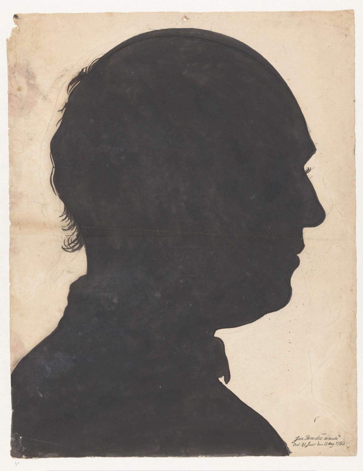 Silhouette portrait of Jan Brandes, Jan Brandes, 1783