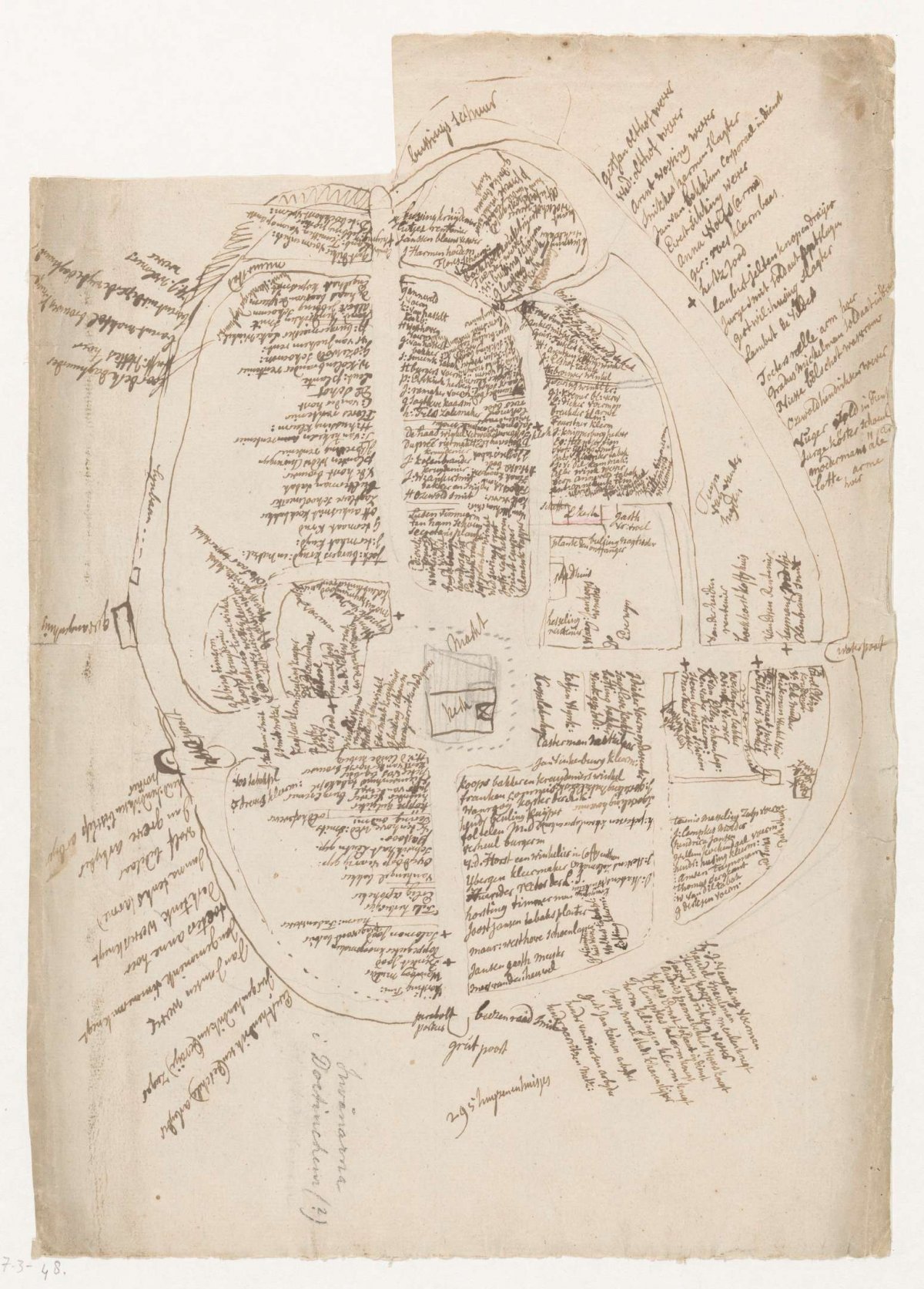 Map of Doetinchem, Jan Brandes, 1770 - 1778