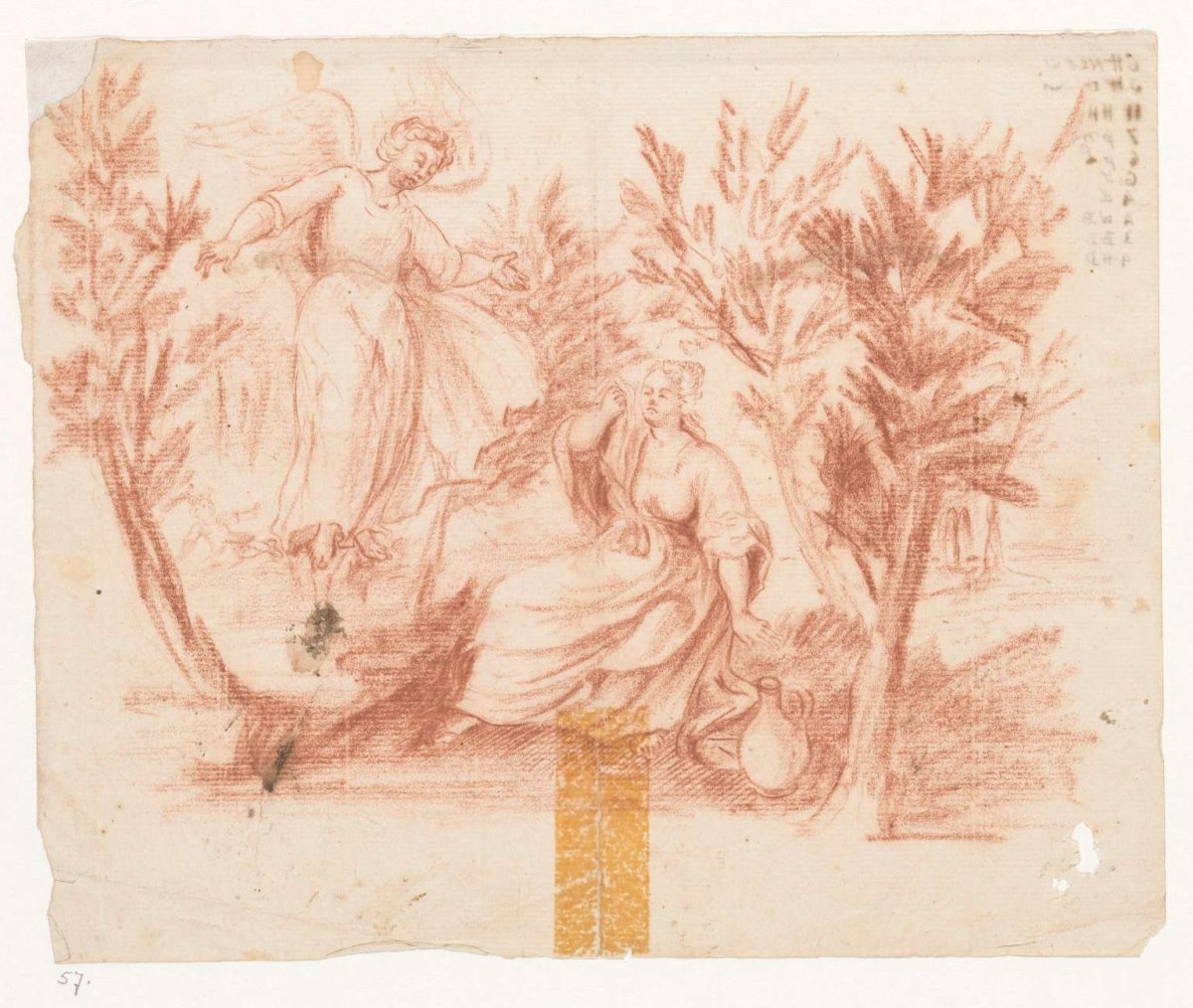 Angel appears to Hagar, Jan Brandes, 1770 - 1787