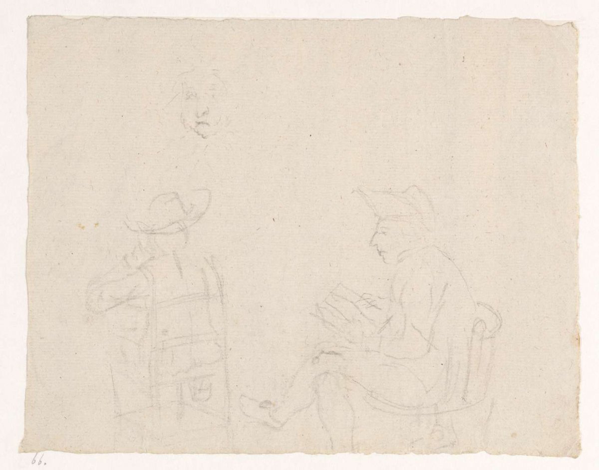 Man reading on chair, Jan Brandes, 1779 - 1808