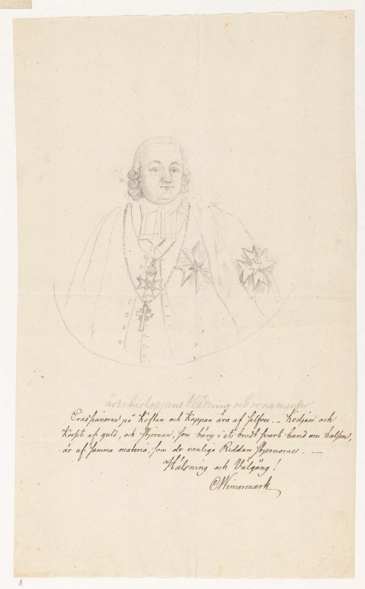 Portrait of Archbishop Jacob Lindblom, Jan Brandes, 1788 - 1808