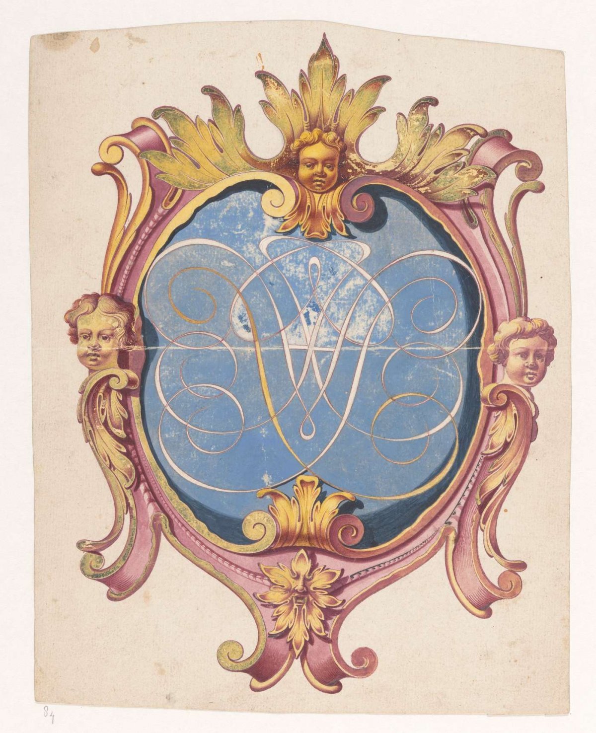 Coat of arms with monogram, Jan Brandes, 1787 - 1808