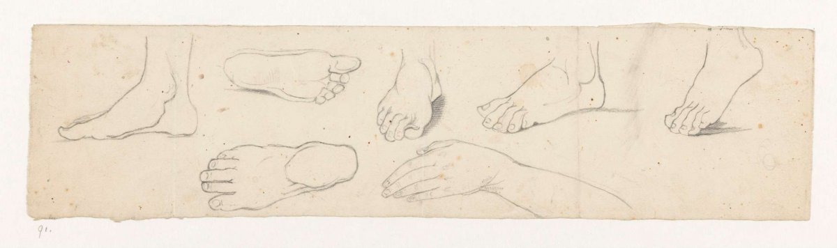 Studies of a foot, Jan Brandes, 1787 - 1808