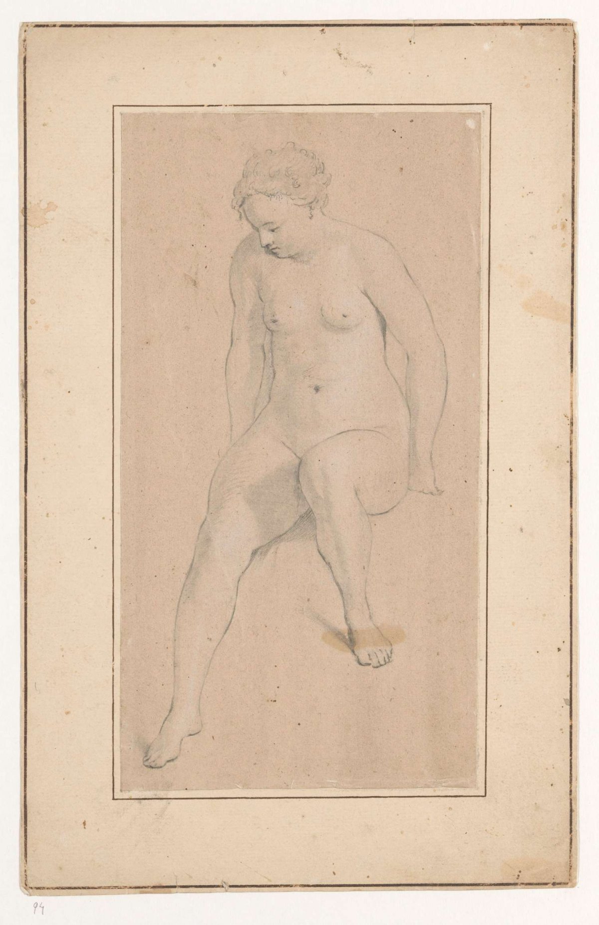 Seated Female Nude, Jan Brandes, 1787 - 1808