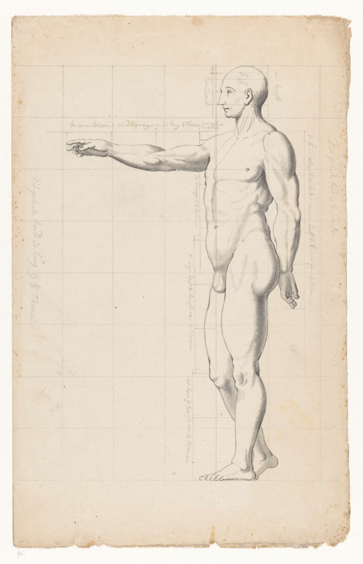 Nude studies of man and woman, Jan Brandes, 1787 - 1808