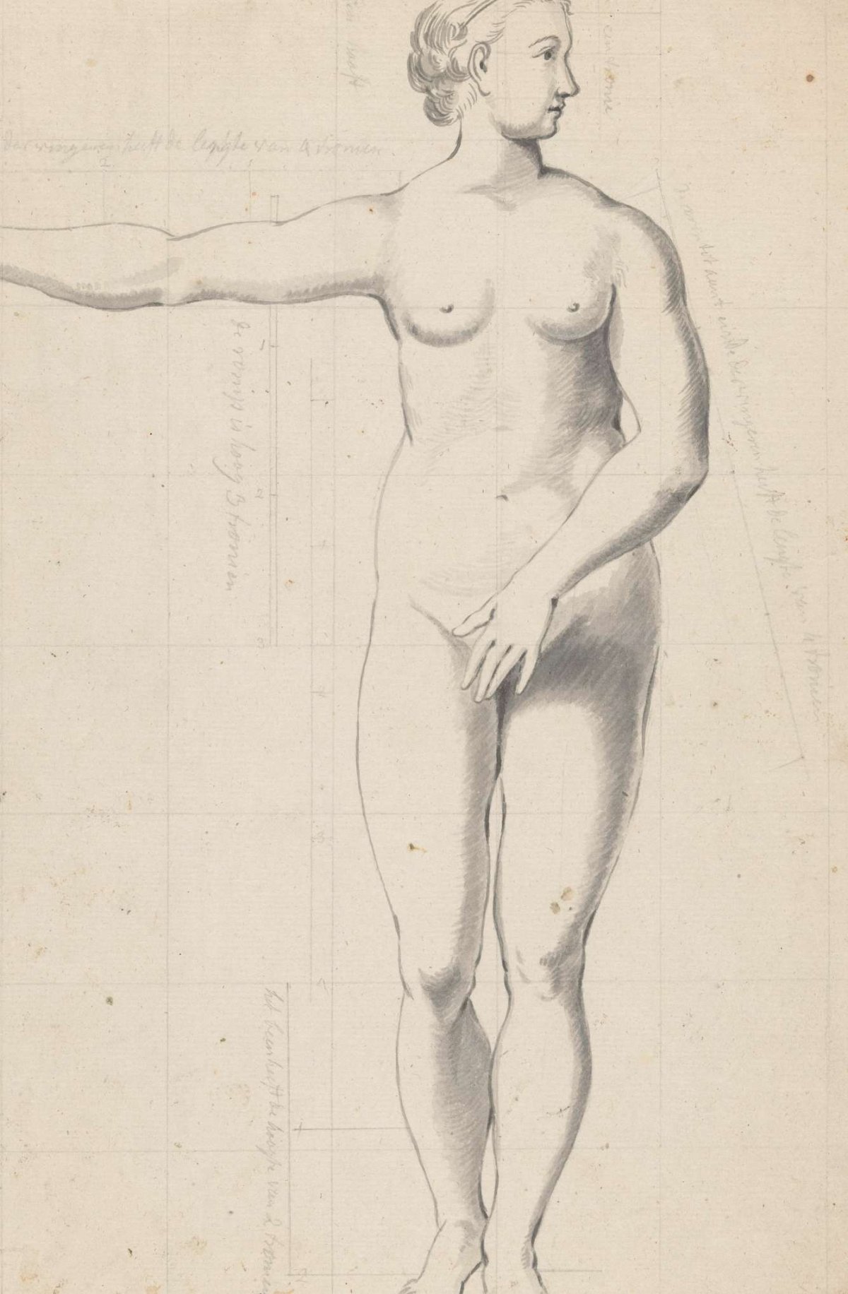 Nude studies of woman and man, Jan Brandes, 1787 - 1808