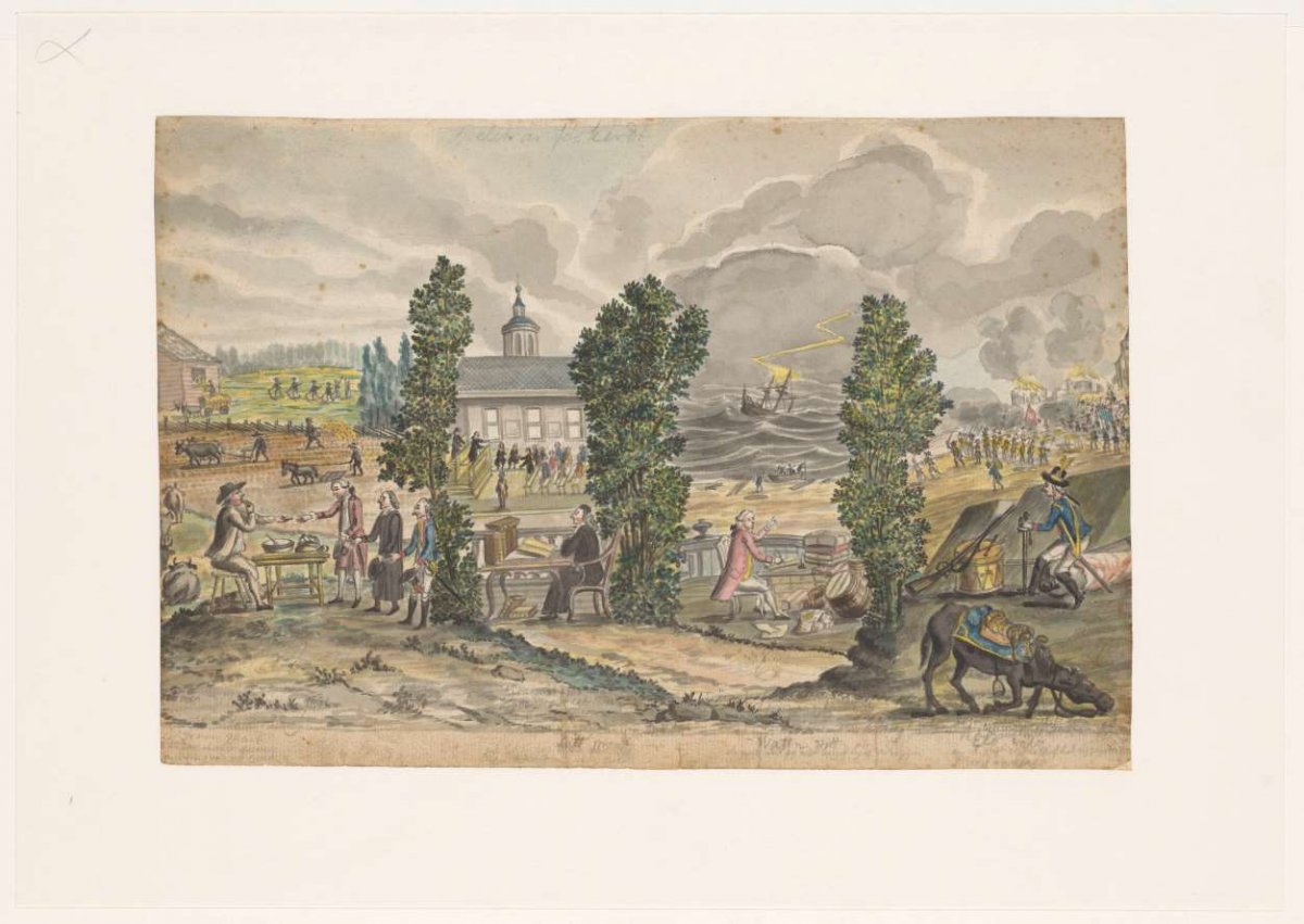 Allegorical depiction of threat of war in Sweden, Jan Brandes, 1787 - 1808