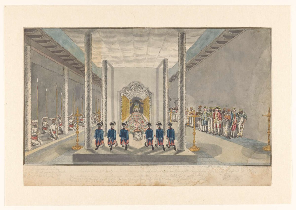 VOC Delegation at an Audience with the King Kandy, Sri Rajadi Raja Sinha, Jan Brandes, 1785 - 1786