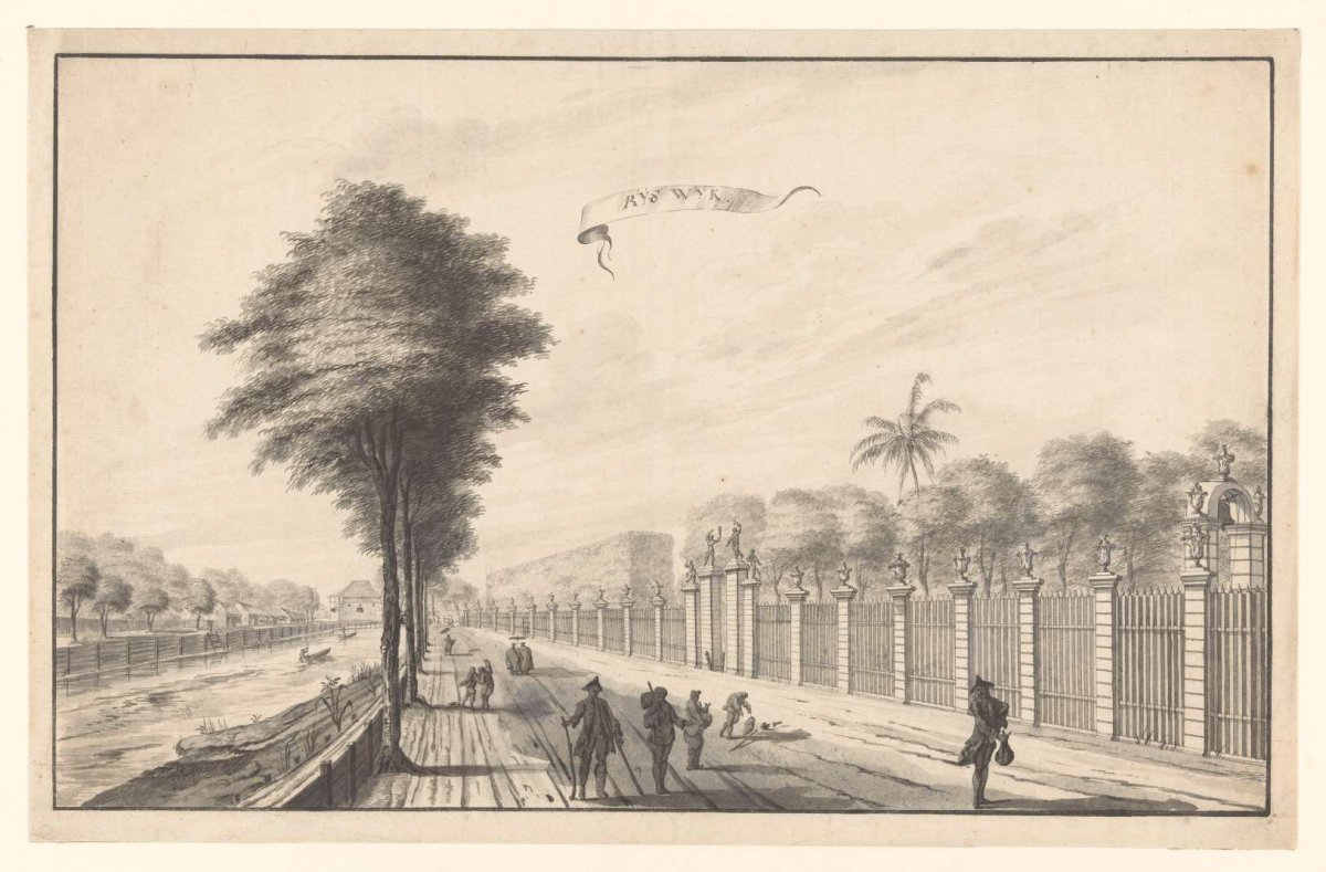 The post Rijswijk seen from Noordwijk, A. de Nelly, 1762 - 1783