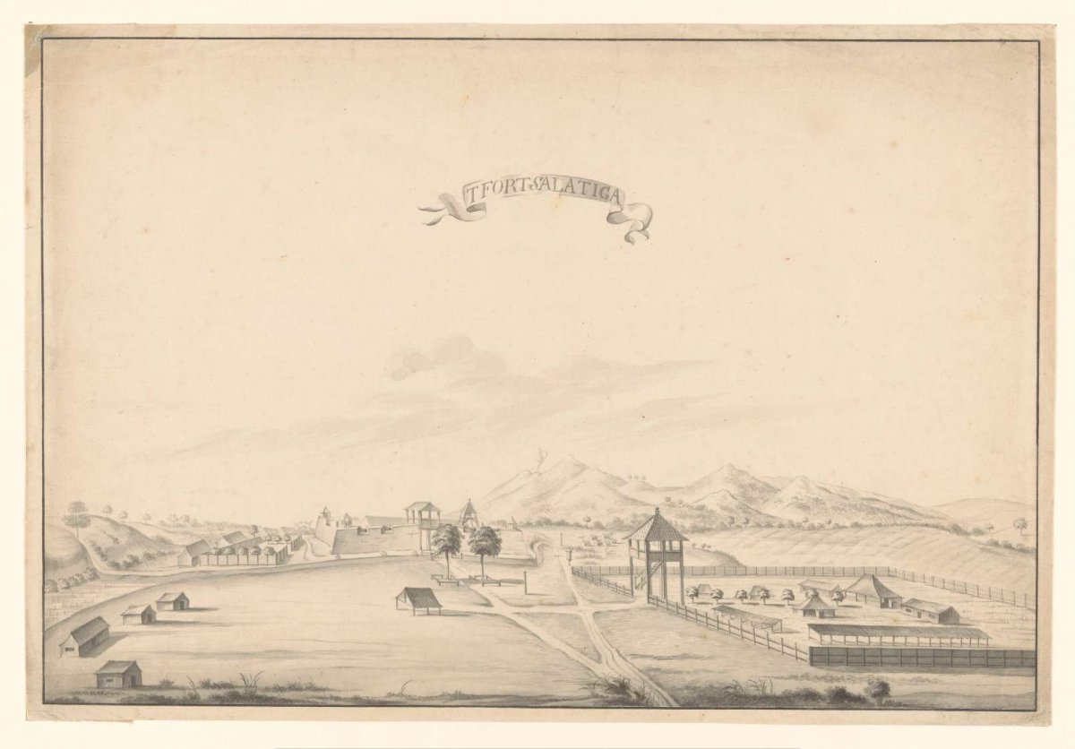 View of the Salatiga fort, A. de Nelly, 1762 - 1783