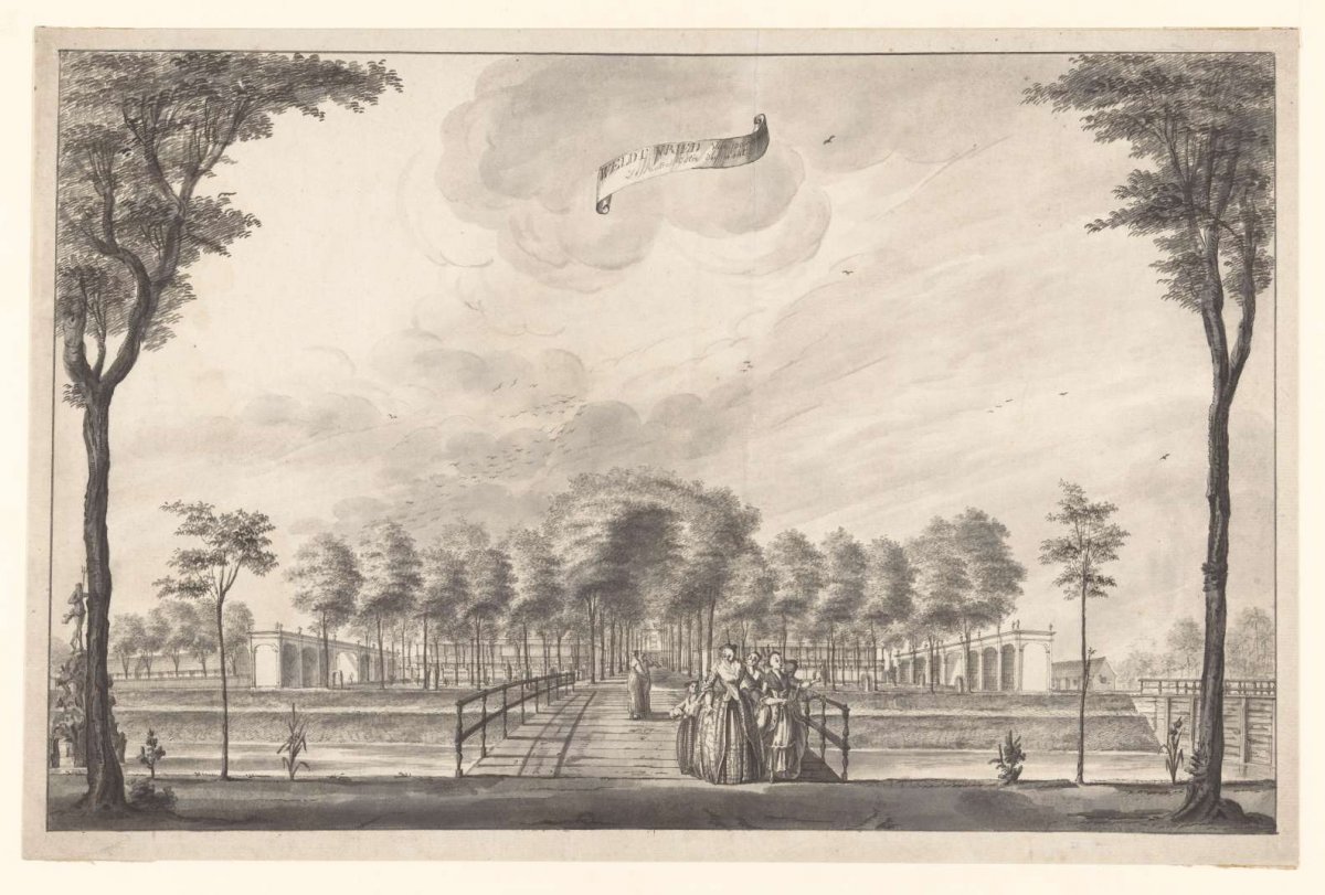 View of rear of Weltevreden country house, A. de Nelly, 1762 - 1783