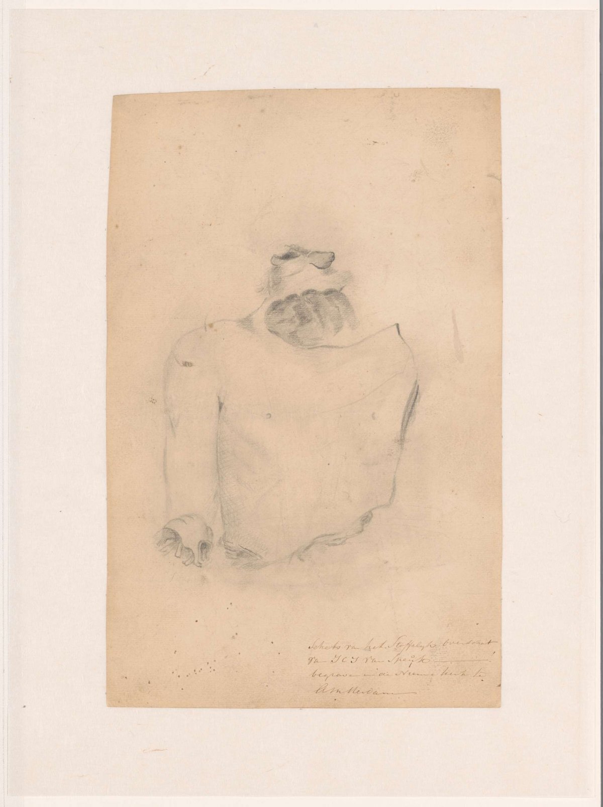 Sketch of the remains of J.C.J. van Speyk, anonymous, 1831