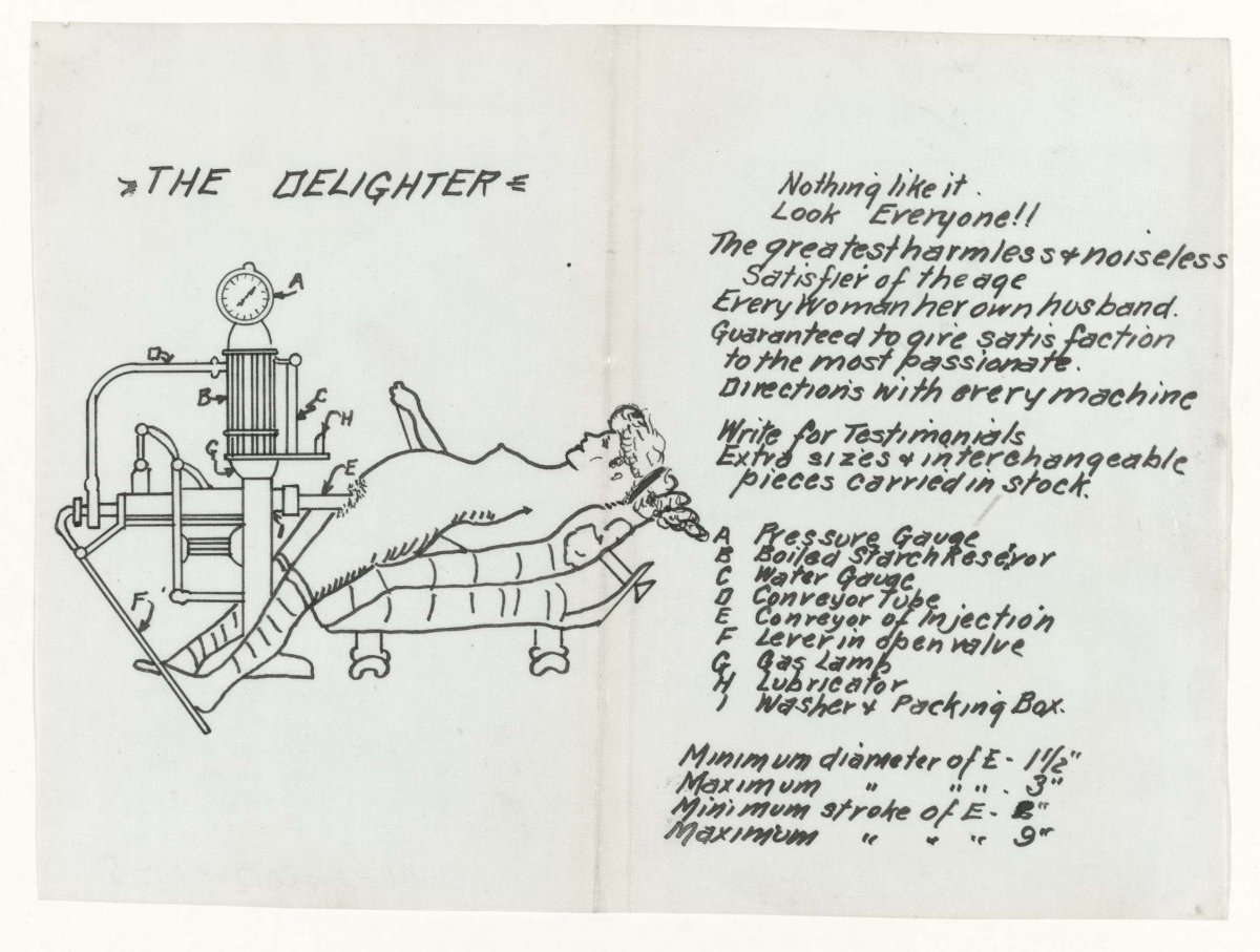 Risqué subject, design for the 'Delighter', anonymous, c. 1900