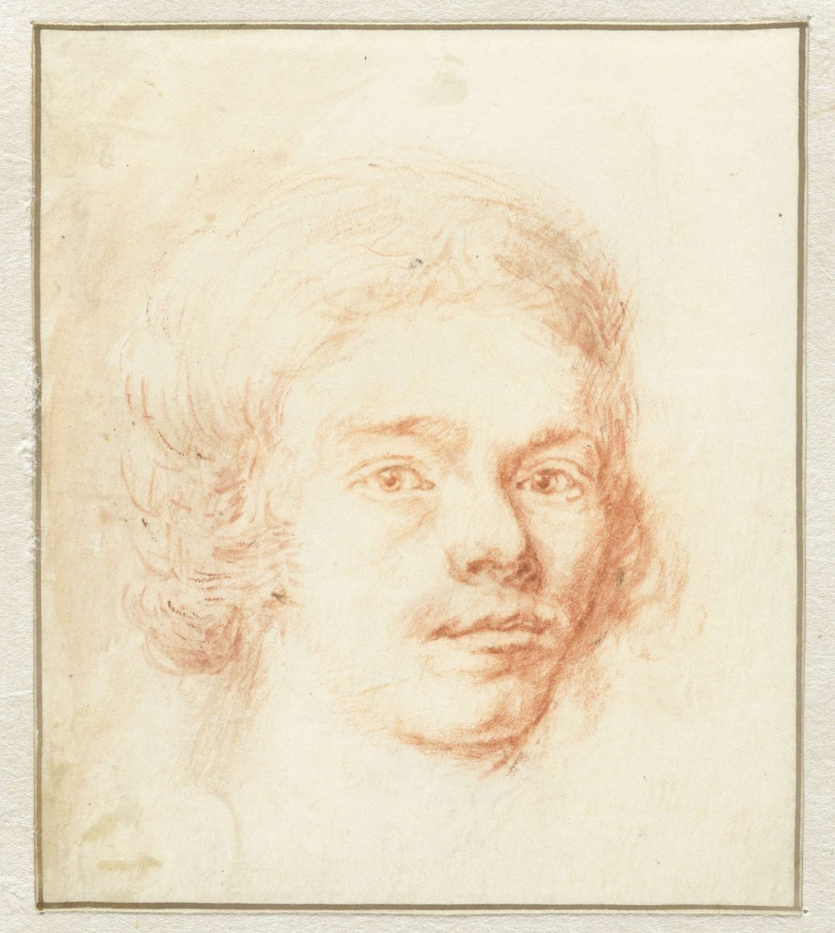 Boy's head with short hair, anonymous, 1600 - 1699