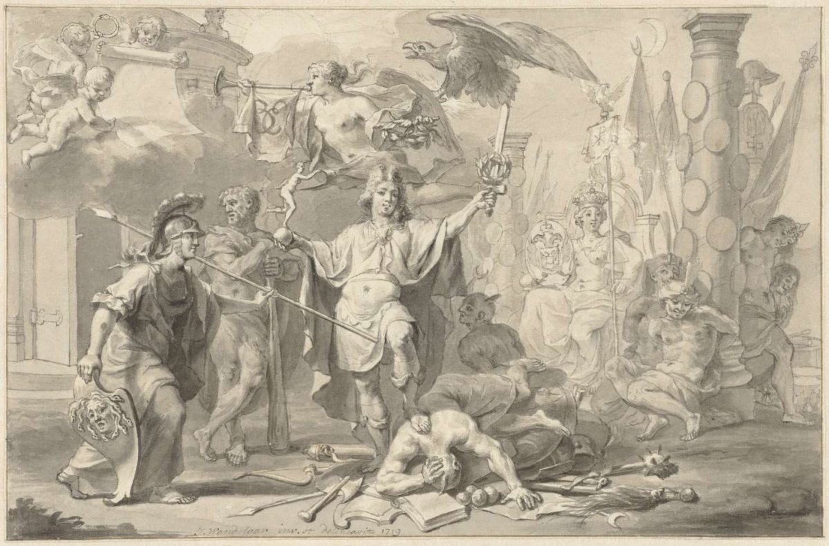 Allegory of the victories of Prince Eugenius of Savoy, 1719, Jan Wandelaar, 1719