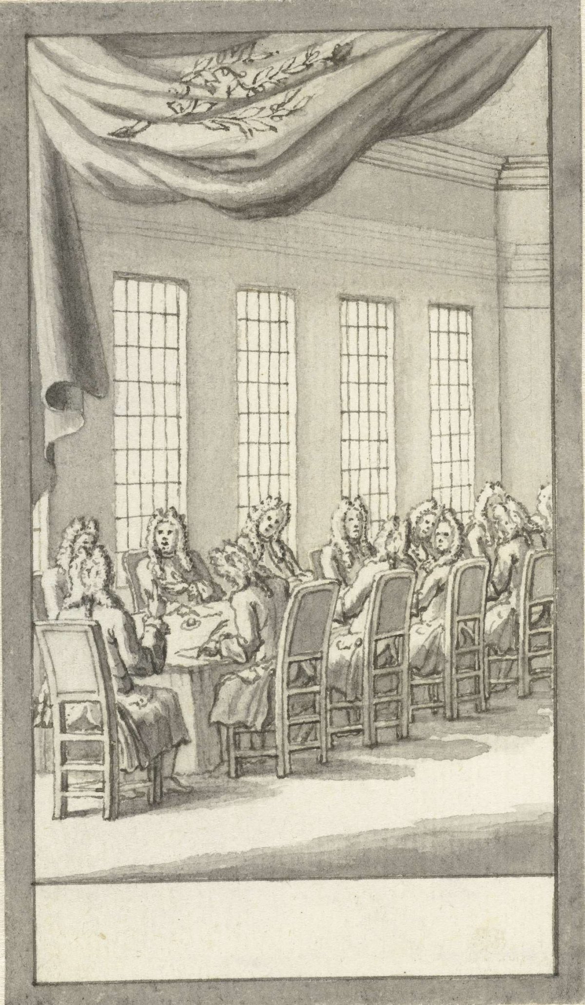 Session of the plenipotentiaries at the negotiations of the Peace of Aachen, anonymous, 1748