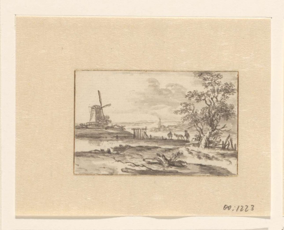 Landscape with a mill on a canal, Valentijn, 1700 - 1800