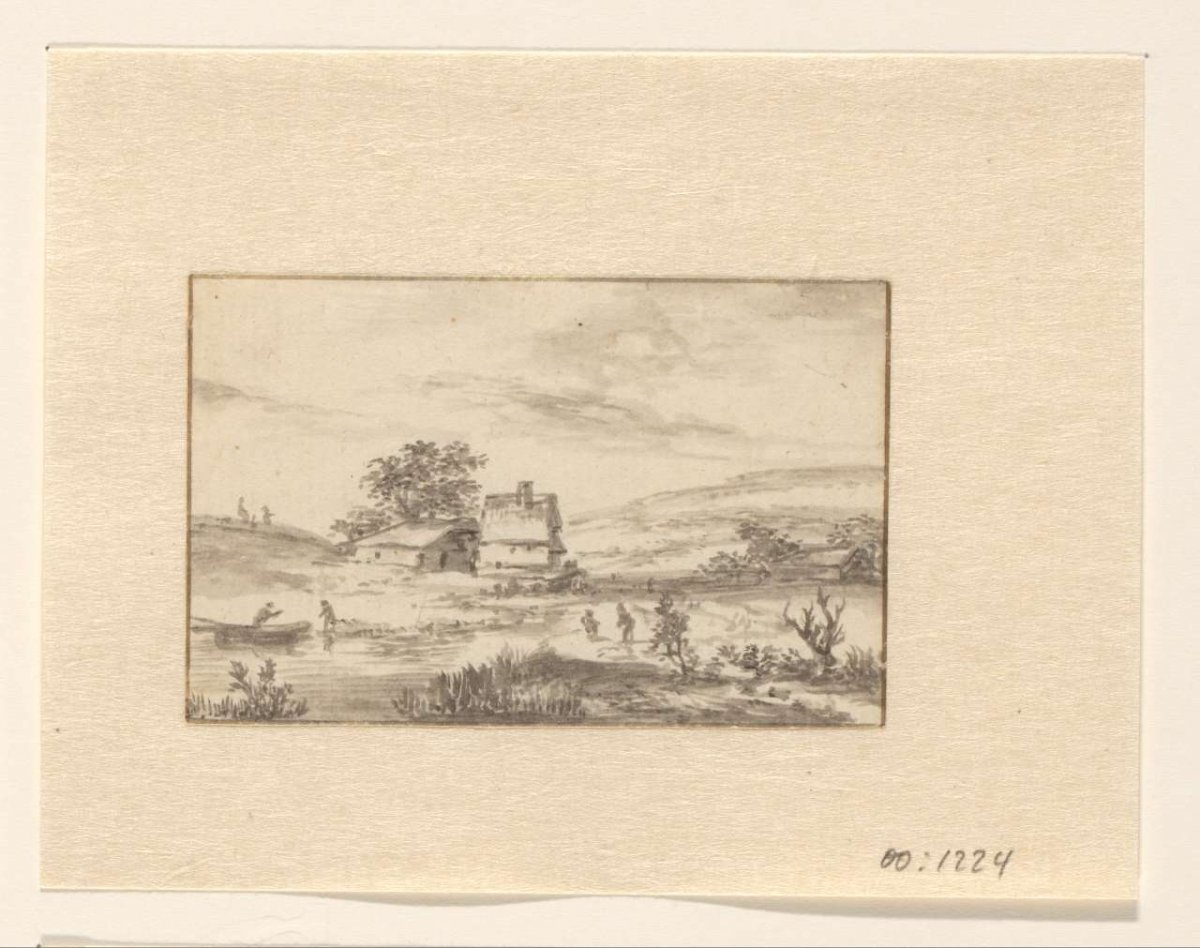 Landscape with farmhouse, Valentijn, 1700 - 1800