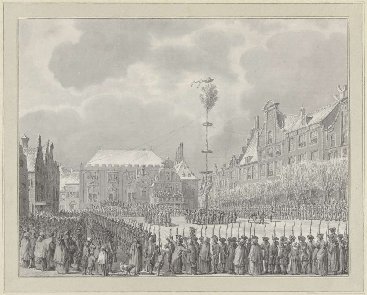 Abolition of the Stadtholdership on the Grote Markt in Haarlem, 1795, Vincent Jansz. van der Vinne, 1795