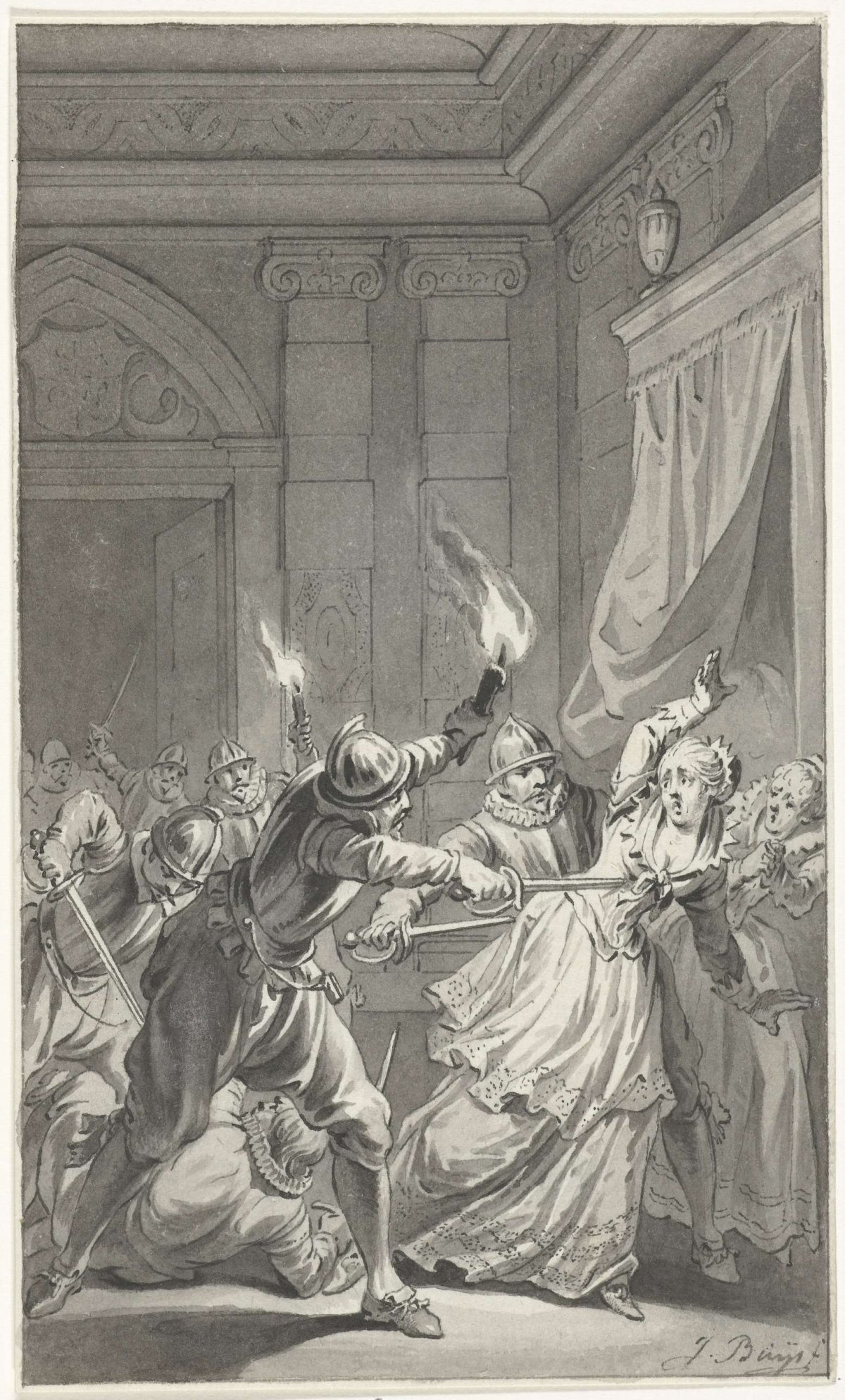 The murder of Aleid van Poelgeest in her room, Sept. 22, 1392, Jacobus Buys, 1792 - 1794