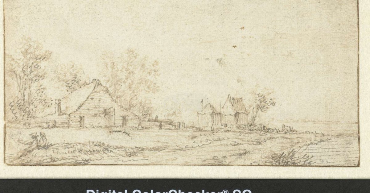 Landscape with huts on a road, Jan van Goyen, 1606 - 1656