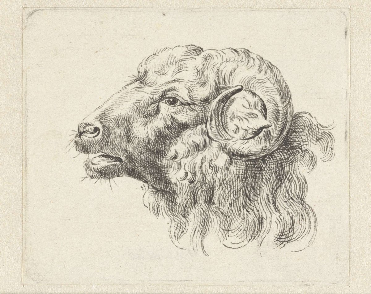 Ram's head, to the left, Abraham Delfos, c. 1741 - c. 1820