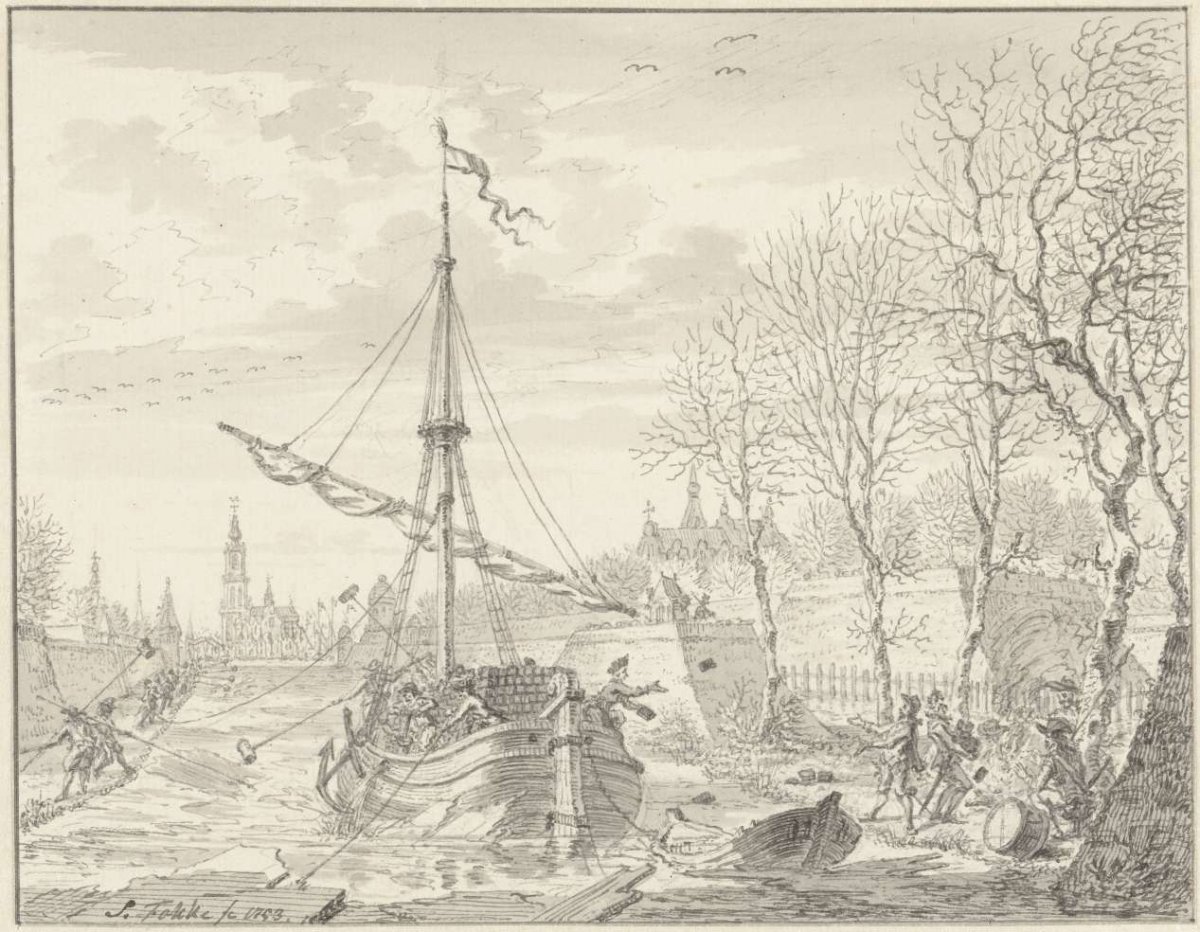 Peat ship of Breda, 1590, Simon Fokke, 1753