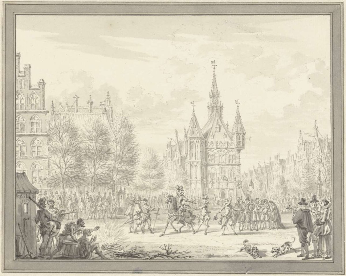 Deventer betrayed to the Spanish by English superior W. Stanley, Jan. 30, 1587, Simon Fokke, 1753