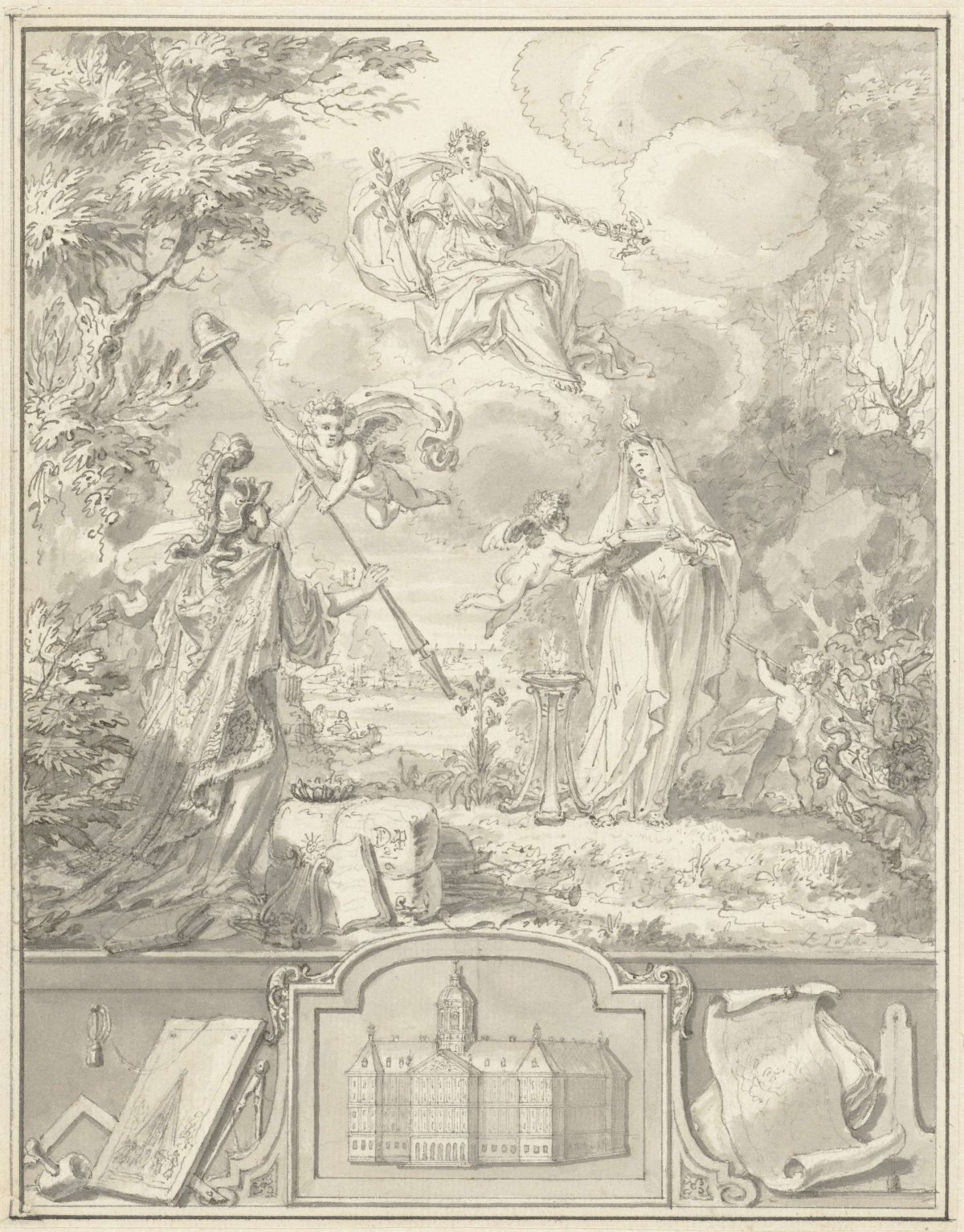 Allegory of the 100th Anniversary of Dutch Freedom, 1648-1748, Simon Fokke, 1748