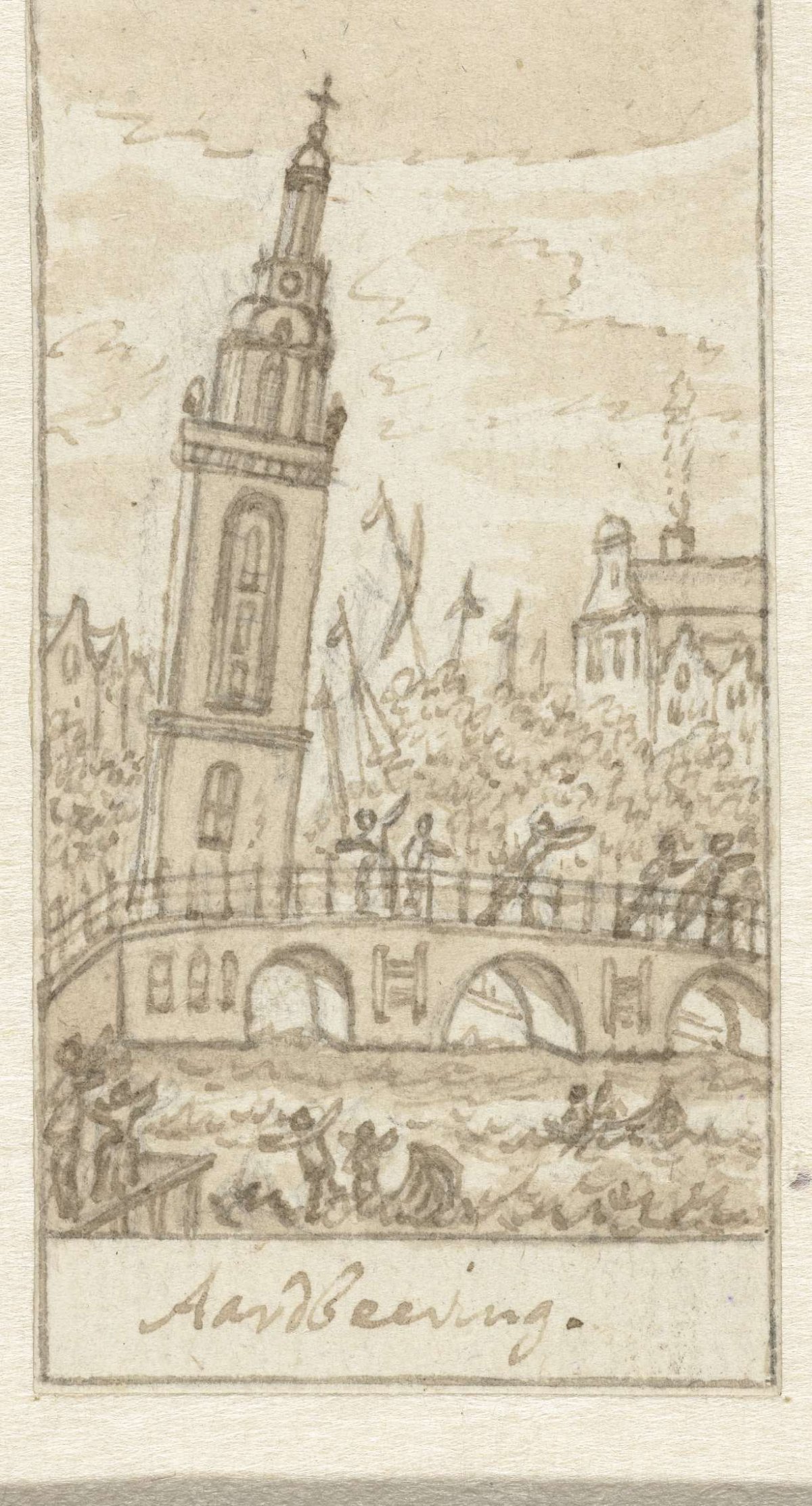 Tilting Jan Rooden gate tower in 1692 earthquake, Simon Fokke, 1779 - 1781