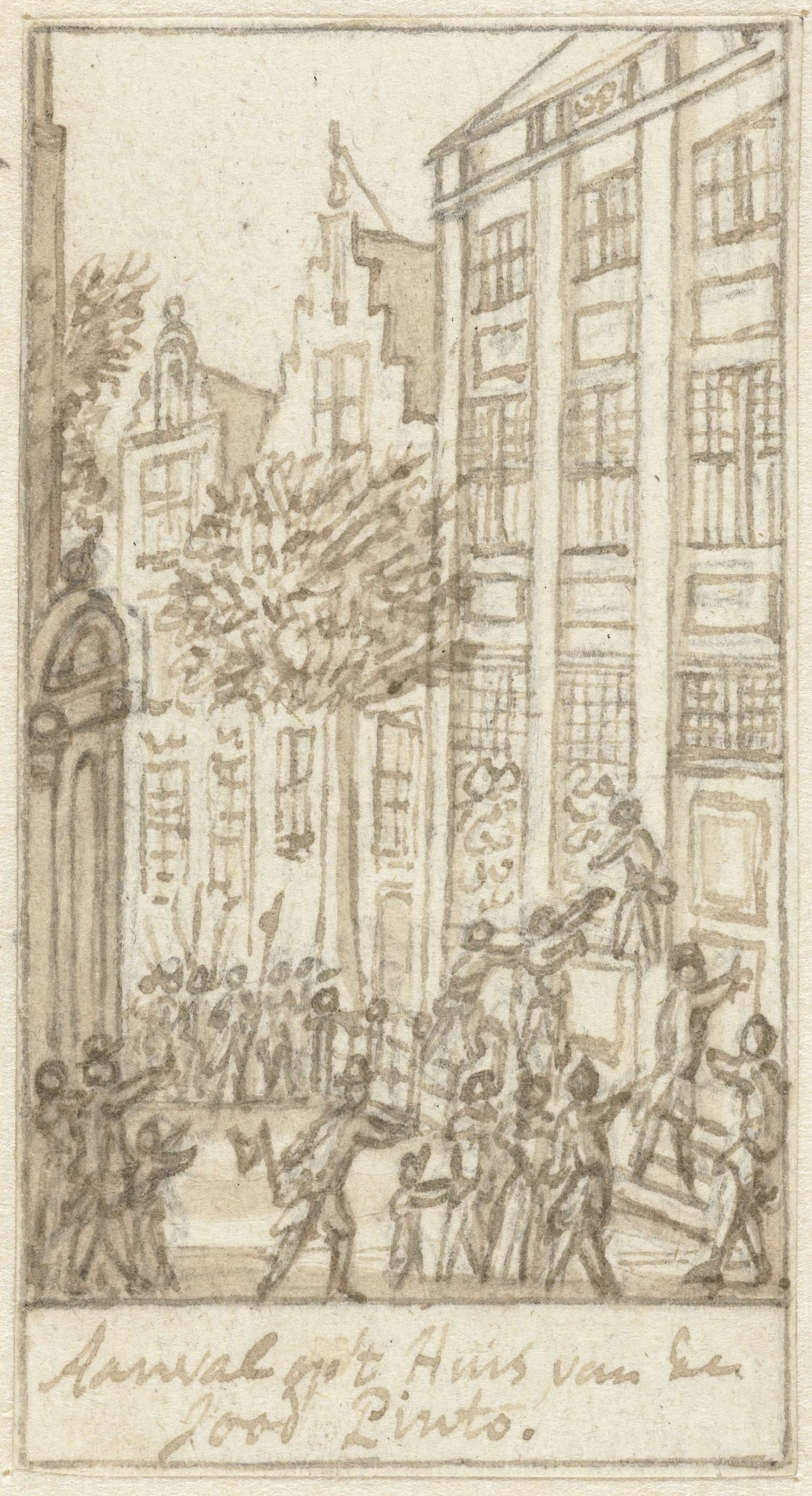 Looting of the Pinto house during the Aansprekersoproer in Amsterdam, 1696, Simon Fokke, 1779 - 1781