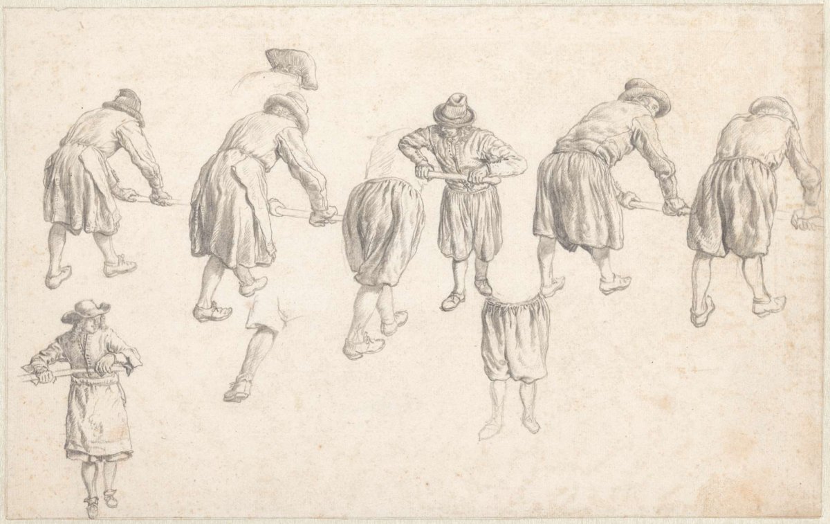Figure Studies of Hosemen, Jan van der Heyden, 1685 - 1690