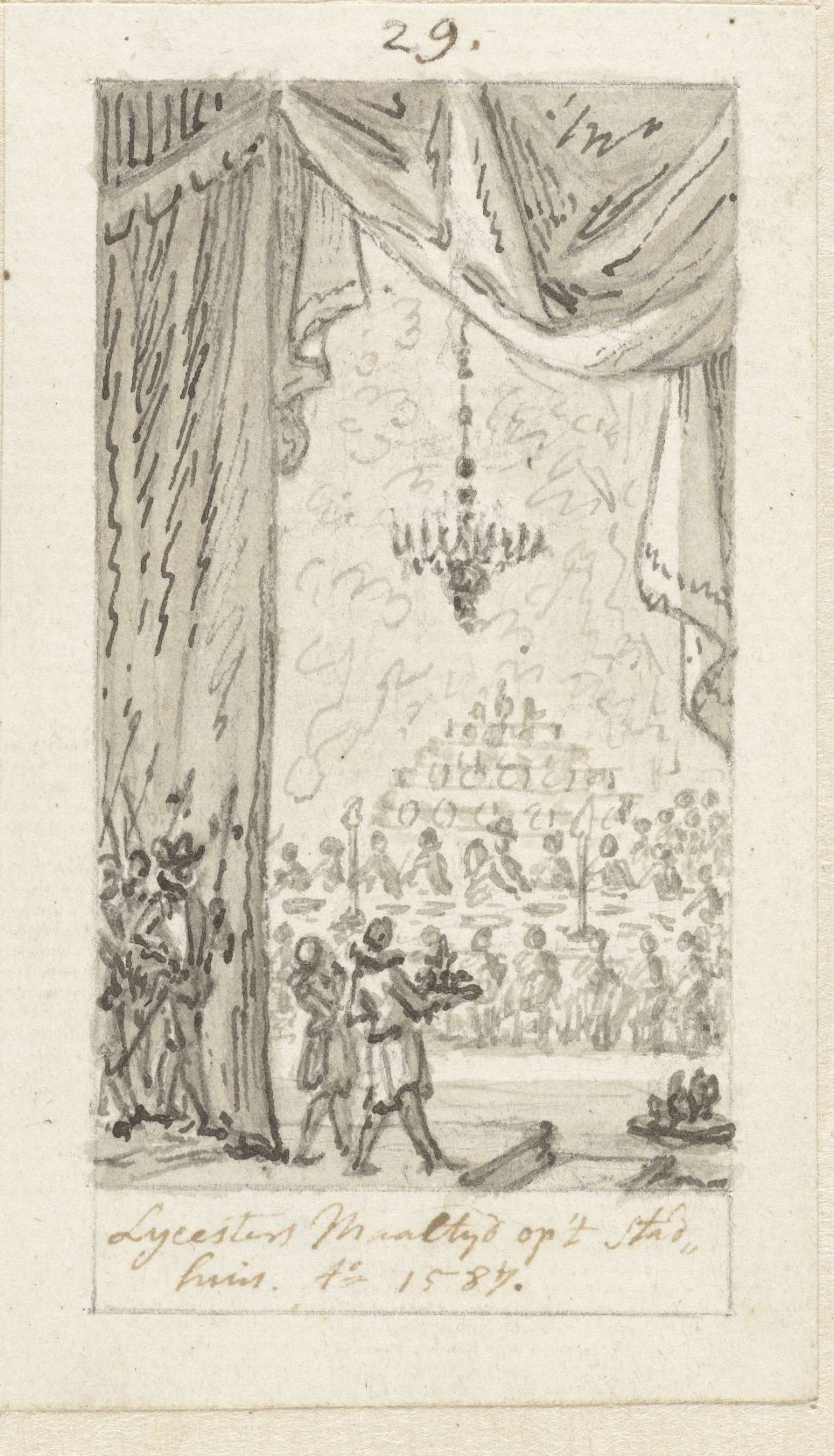 Leicester's meal at the city hall in Amsterdam, Oct. 4, 1587, Simon Fokke, 1722 - 1784