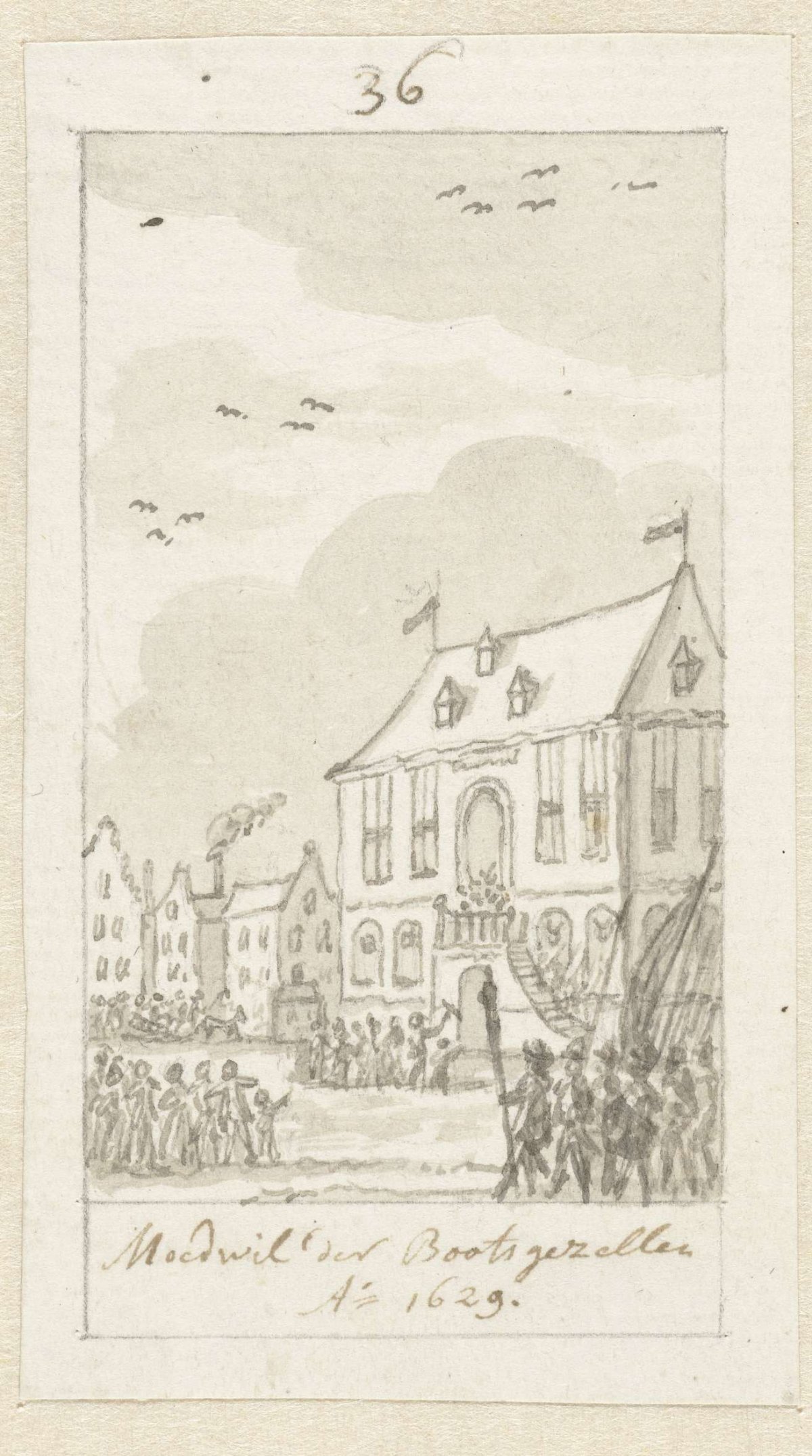 Opstandige scheepsbemanning te Amsterdam, 1629, Simon Fokke, 1722 - 1784