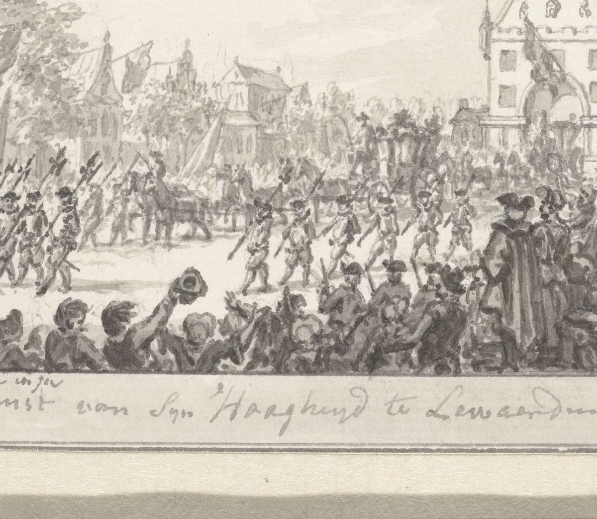 Entry of the Prince and Princess of Orange in Leeuwarden, 1777, Simon Fokke, 1777 - 1784