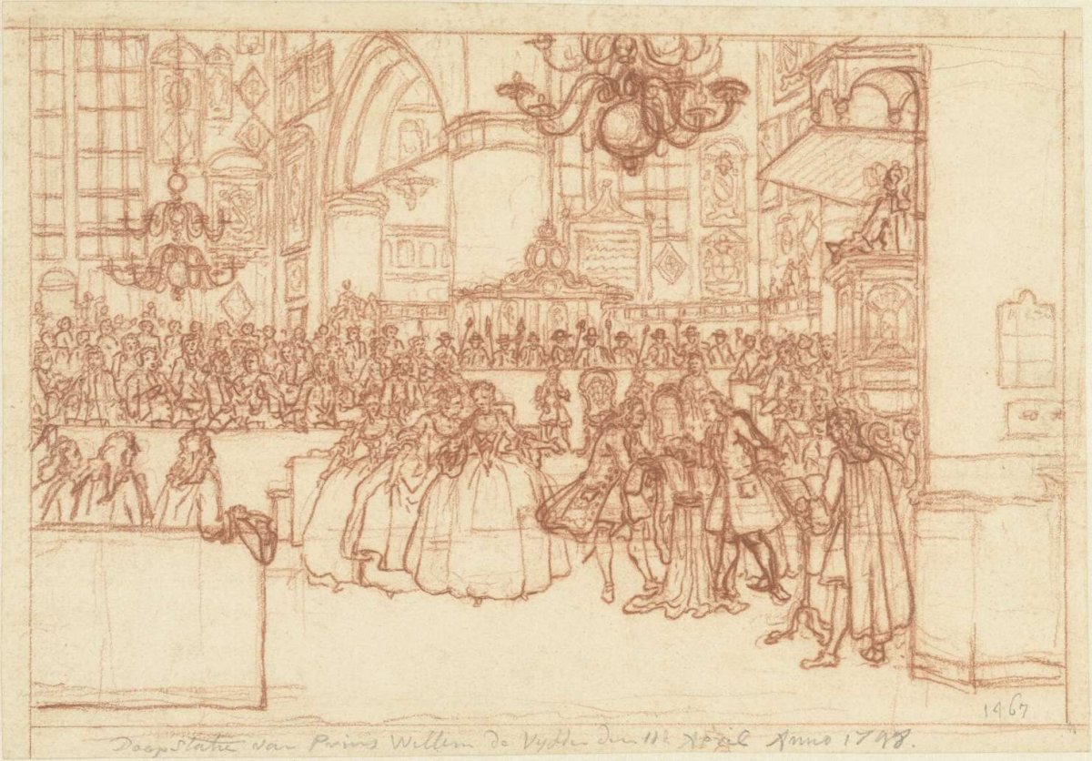 Baptism of Prince William V, 1748, Simon Fokke, 1748