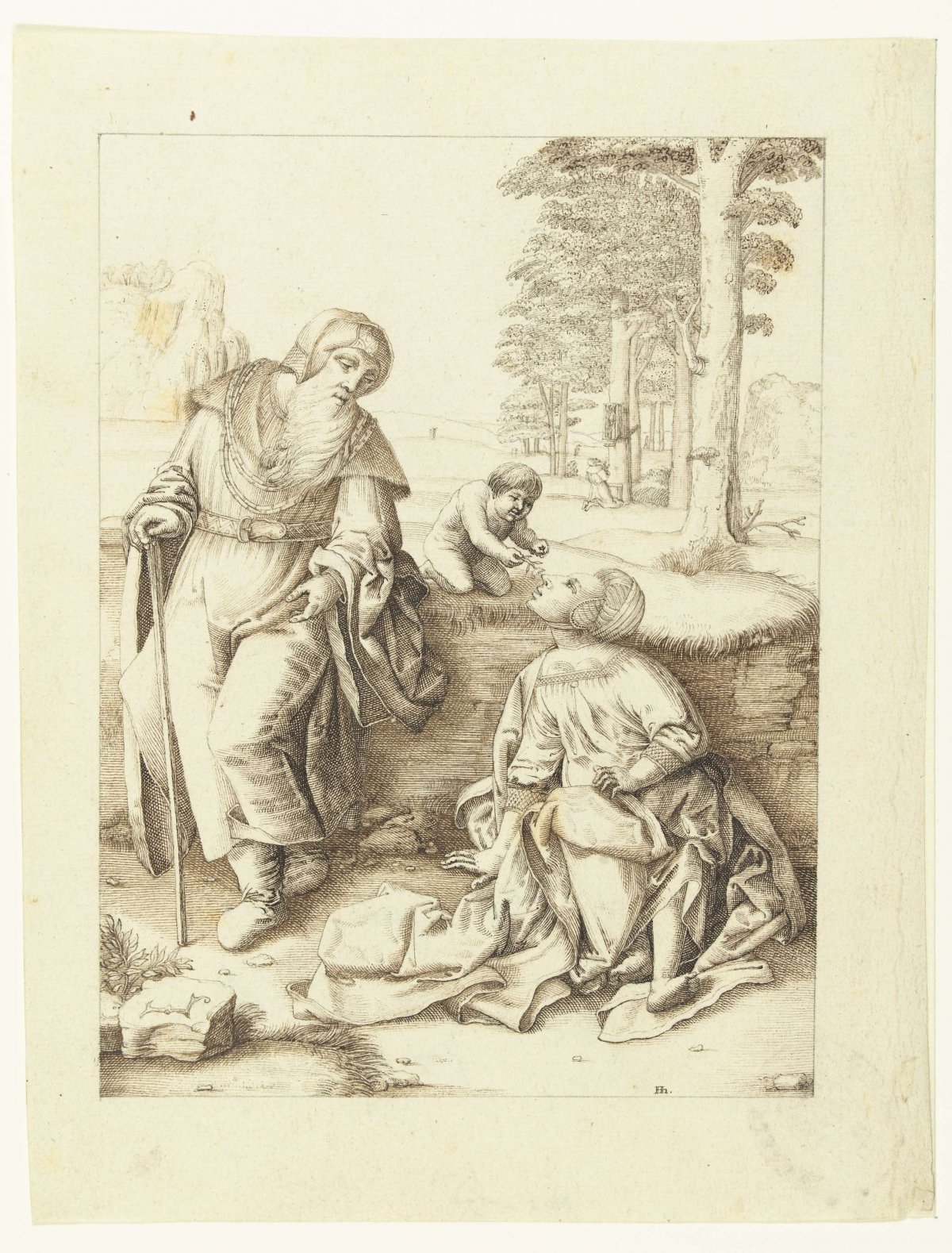 The holy family, Hendrick Hondius (I), 1583 - 1650