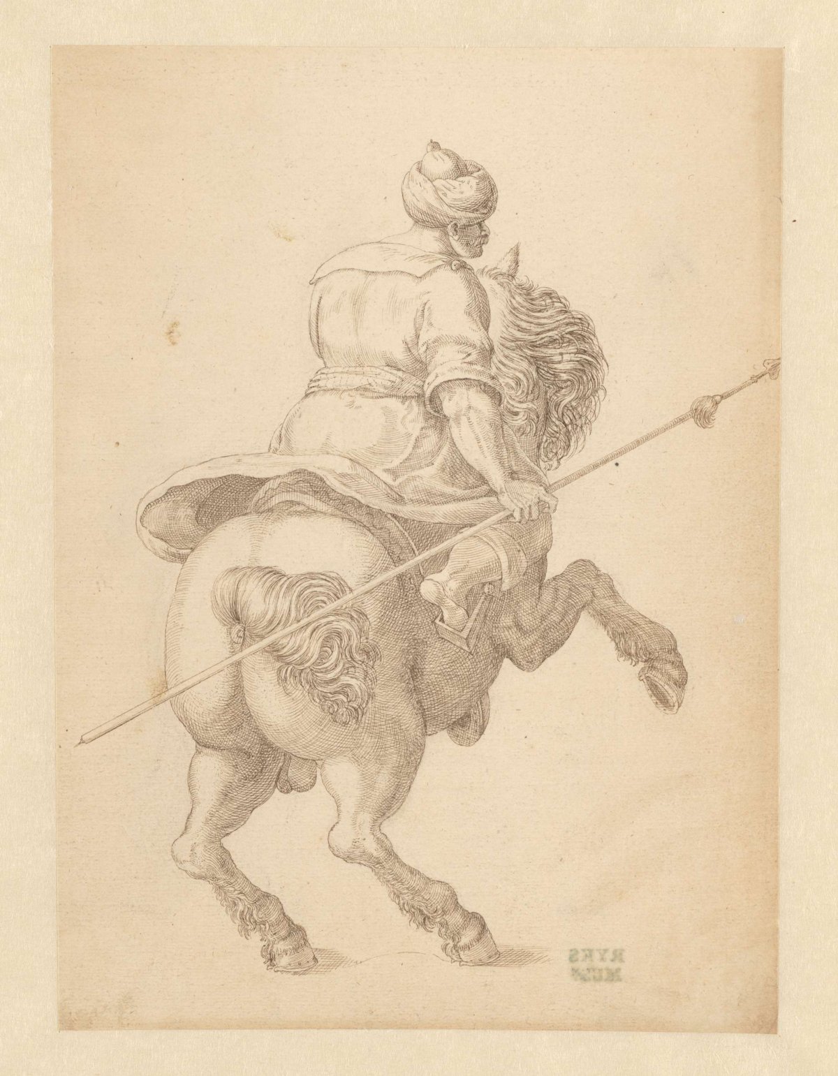 Rider on horseback, to the right, anonymous, 1590 - 1612