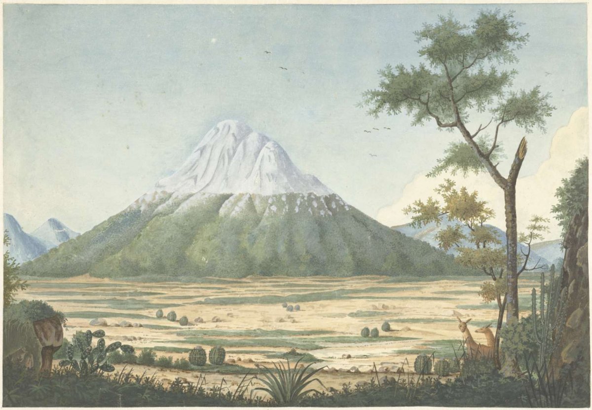 Tropical landscape with mountains, anonymous, 1700 - 1800