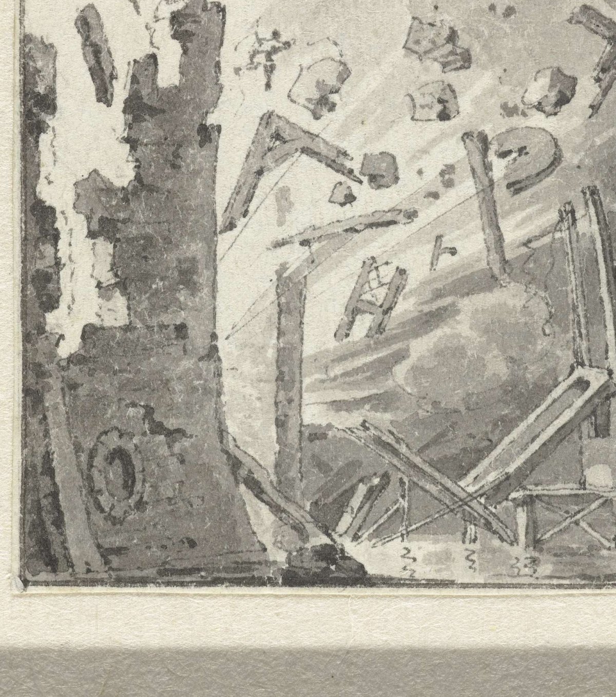 Explosion of Loevestein Castle, 1570, anonymous, c. 1789 - c. 1810