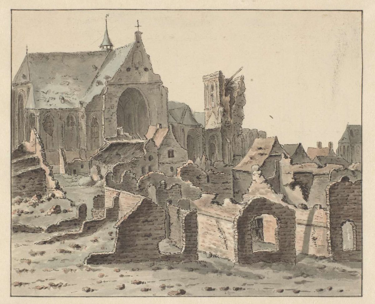 The Ruin of the Grote Kerk at Grave, Valentijn Klotz, c. 1675